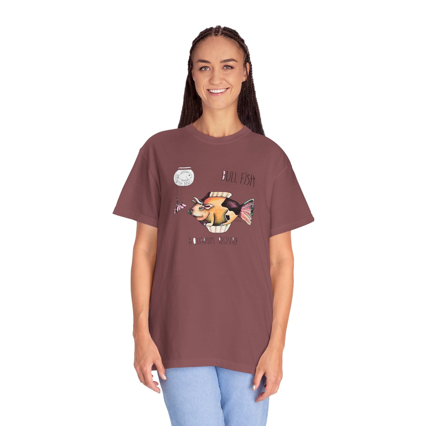 Bull Fish Unisex T-shirt - The Fishbowl Collection by artist Marie Frederique
