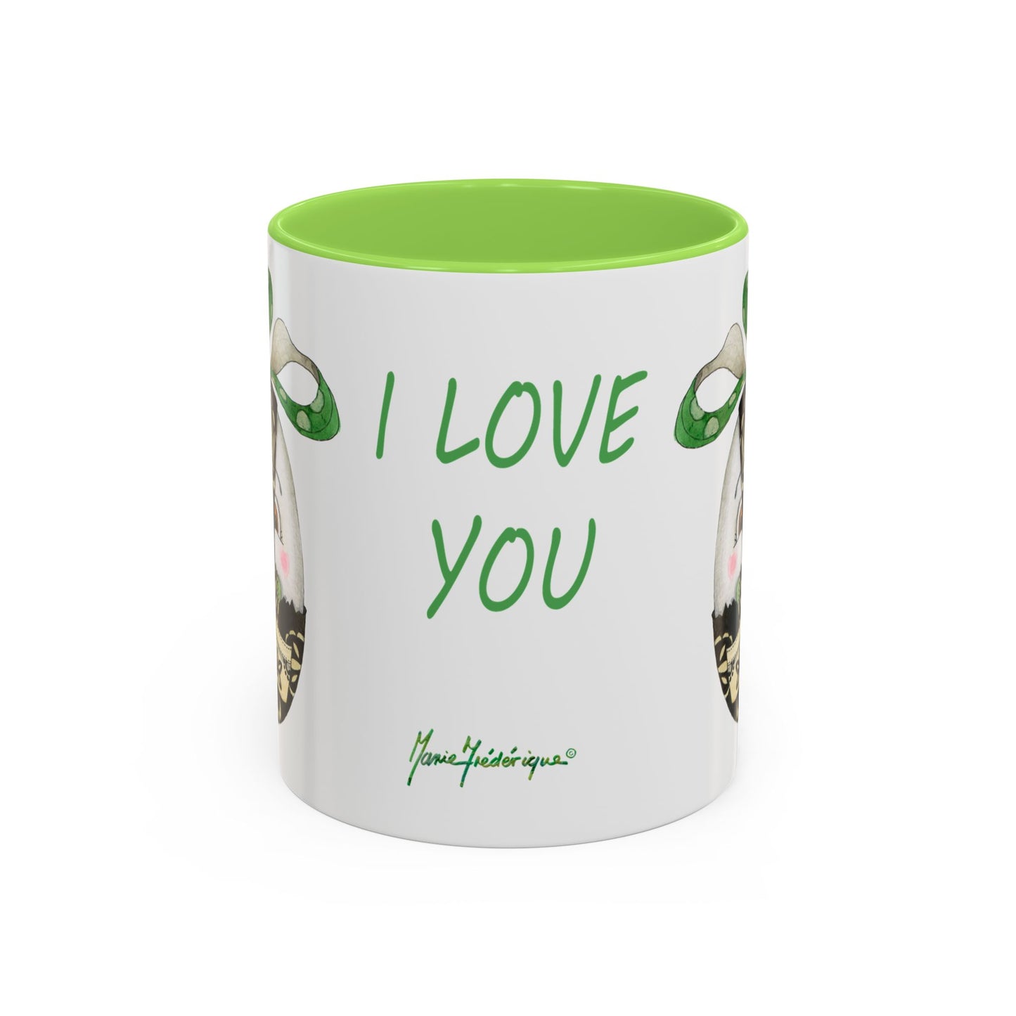 Whimsical Mugs with I Love You Egg Design - Valentine's Day/Easter Gift by artist Marie Frederique