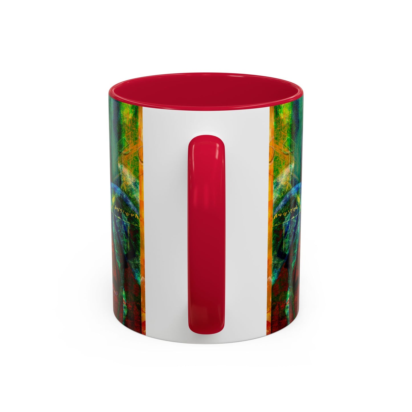 Blue Crane, Abstract Colorful Mug by Artist Marie Frederique