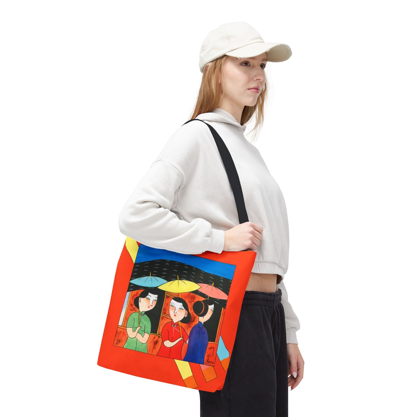 Vibrant Modern Art Tote Bag by artist Marie Frederique