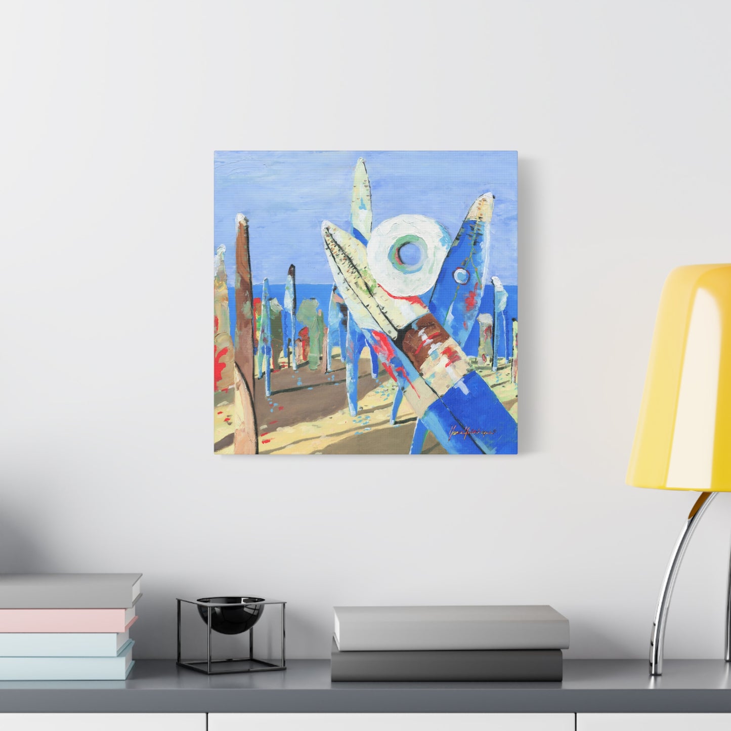 Beach Party 1, Abstract Canvas Wall Art, by artist Marie Frederique
