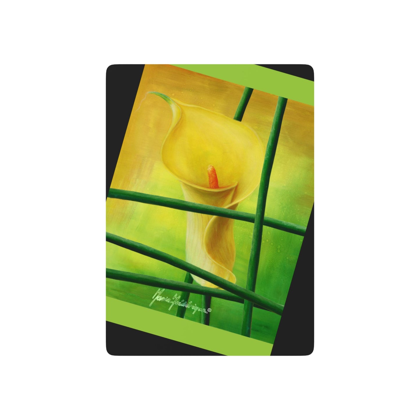 Arum Lily Yellow, Artistic Poker Playing Cards - Unique Card Deck for Game Nights by artist Marie Frederique