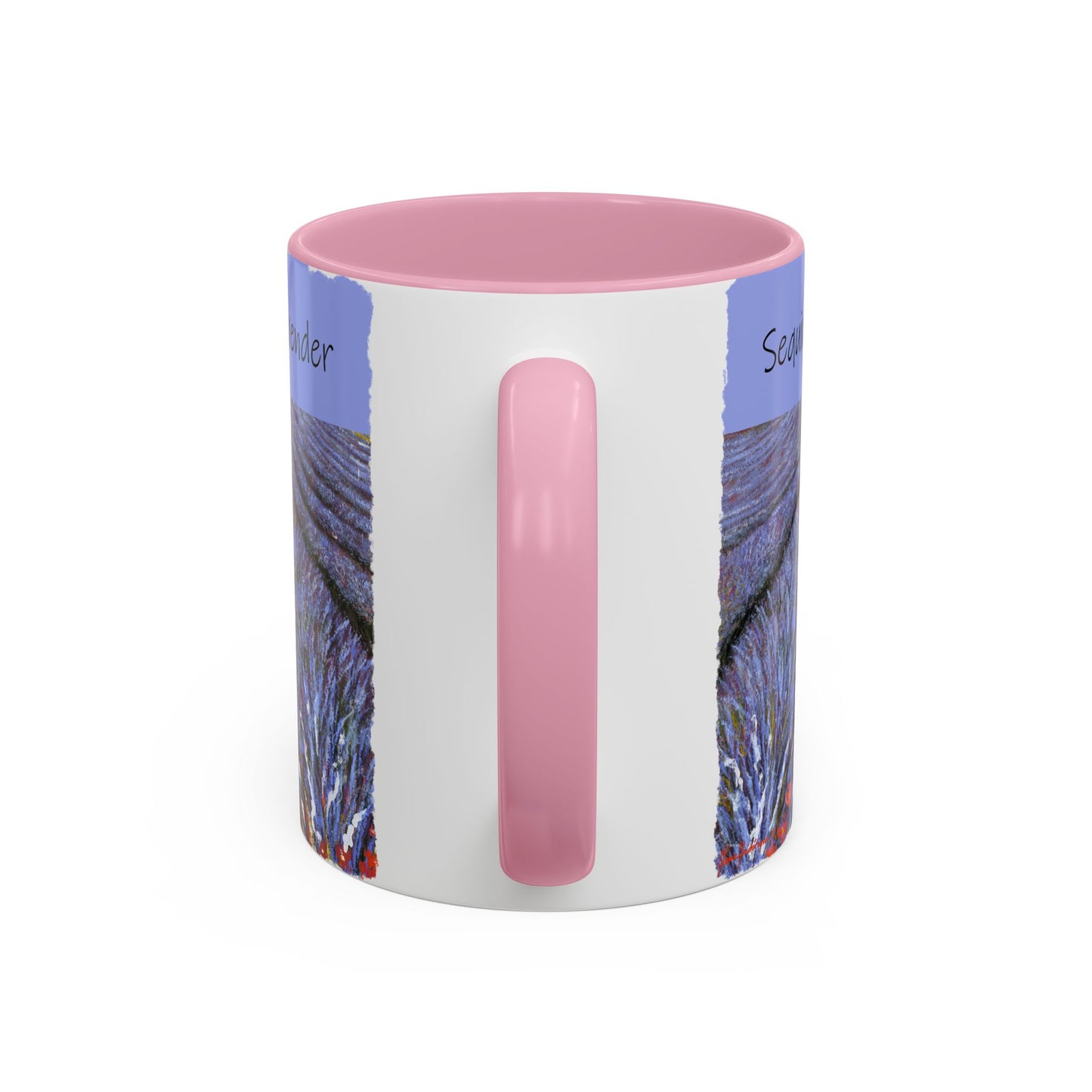 Lavender field Mug, Meet Me in the Fields Coffee Cup, by artist Marie Frederique