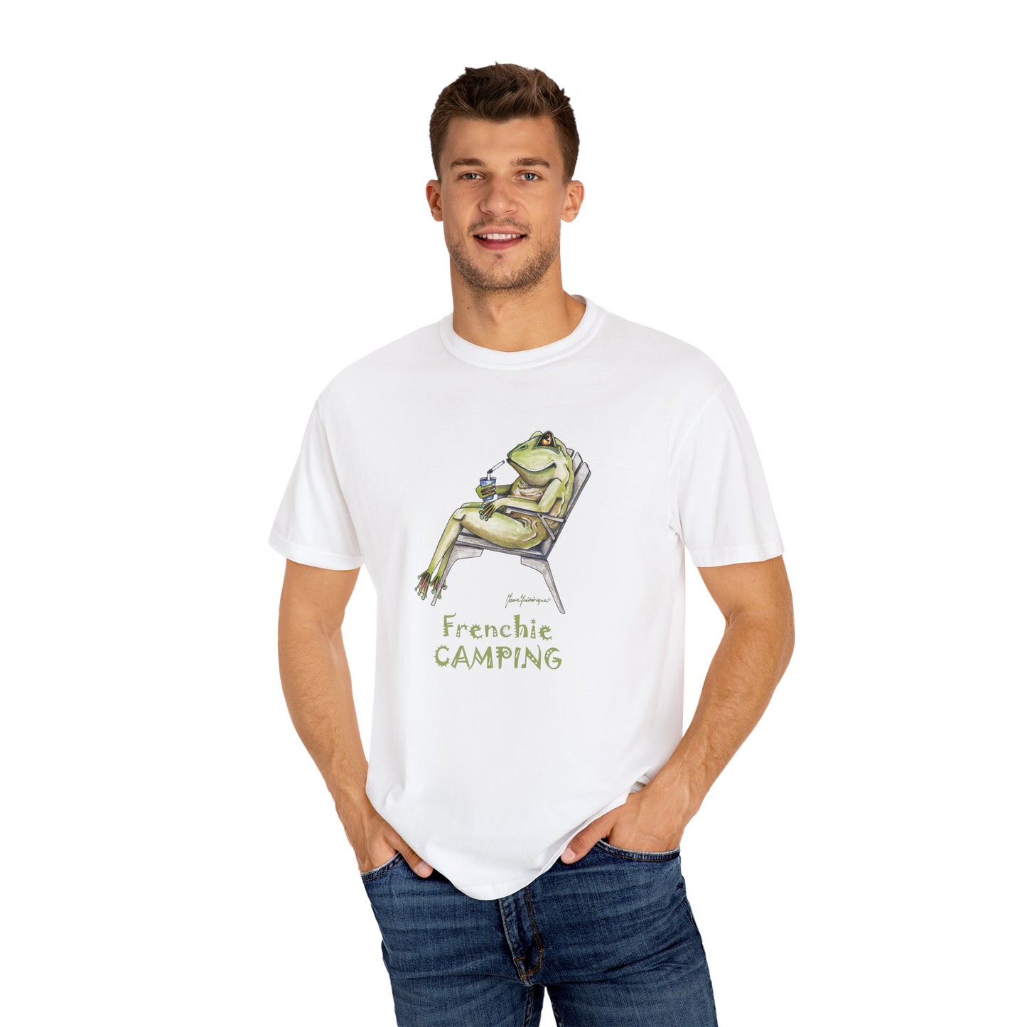 Frog Camping T-Shirt by artist Marie Frederique