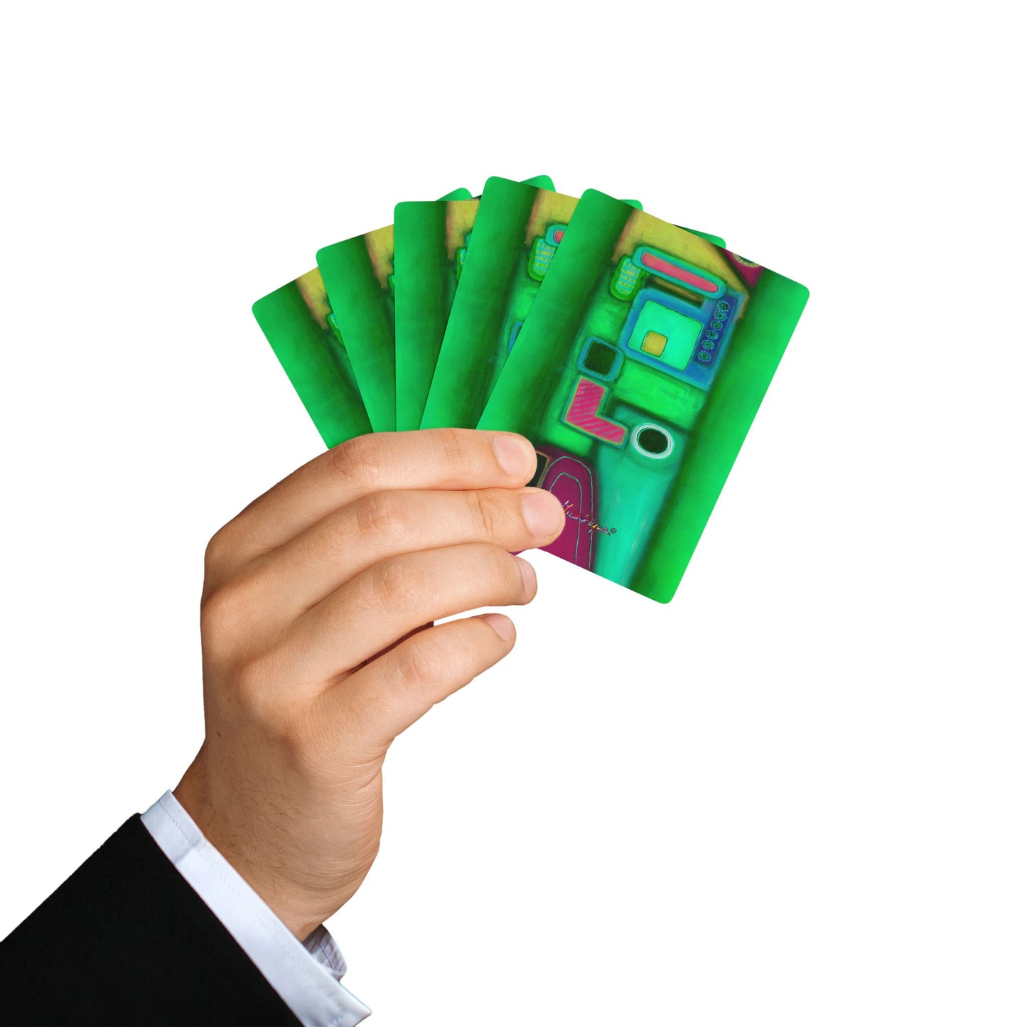 Abstract Train 3, Artistic Poker Playing Cards Set - Unique Designs for Game Night by artist Marie Frederique