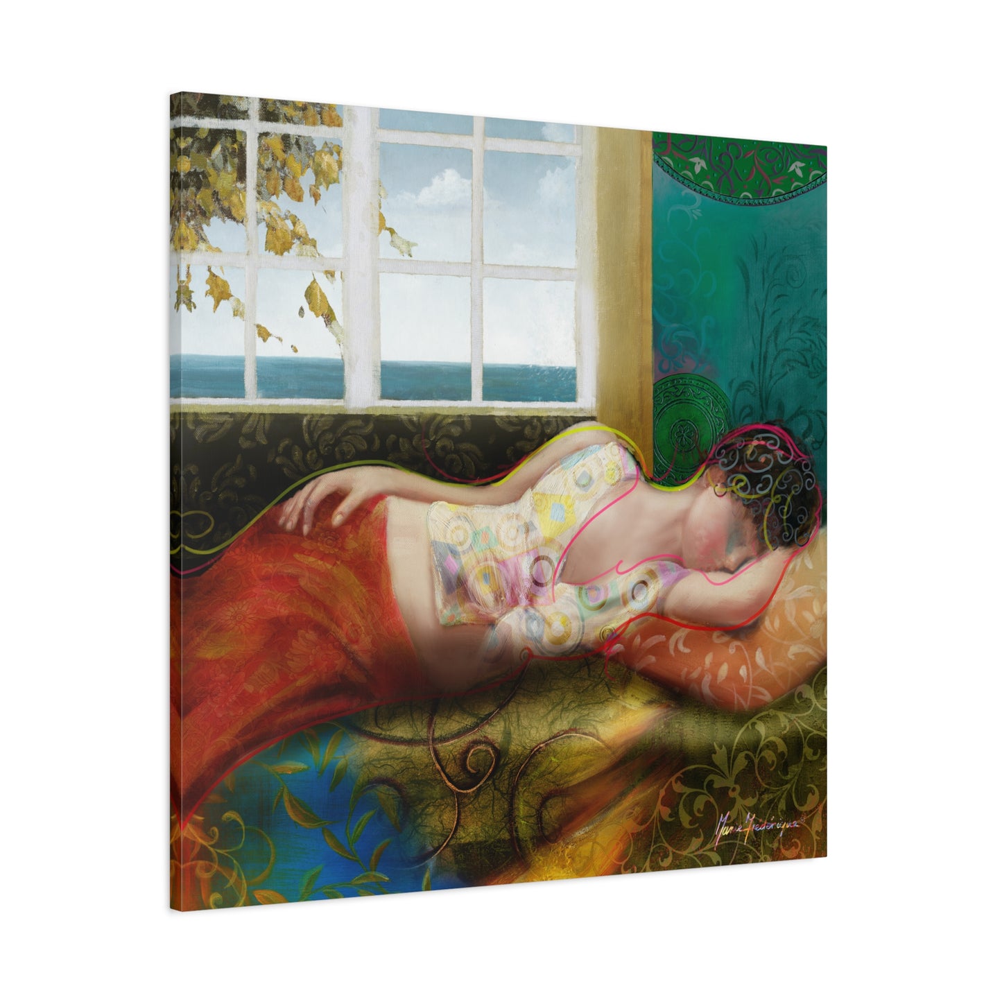 Afternoon nap - Relaxing Art Canvas Print by artist Marie Frederique