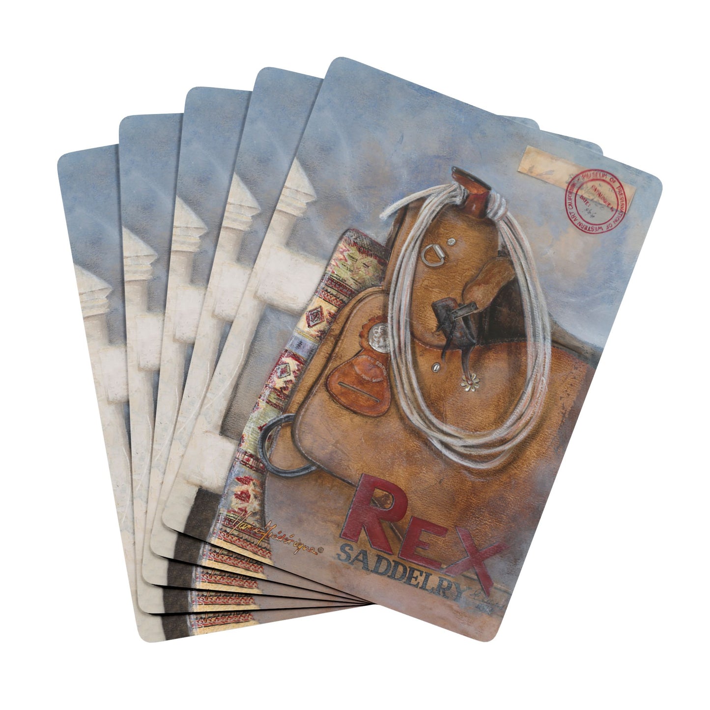 Cowboy Poker Playing Cards - Classic Card Deck for Game Night by artist Marie Frederique