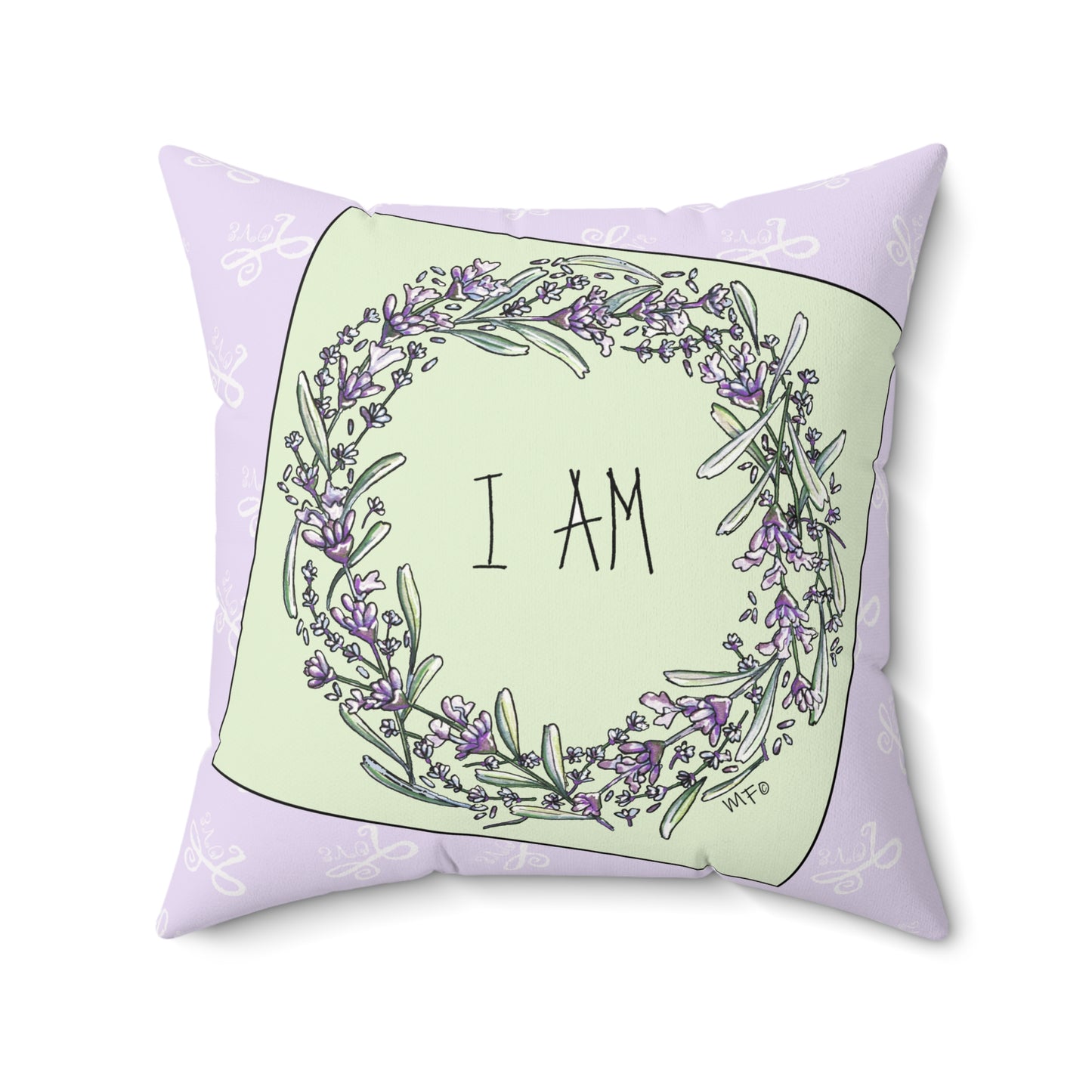 Lavender Affirmation Pillow, by artist Marie Frederique
