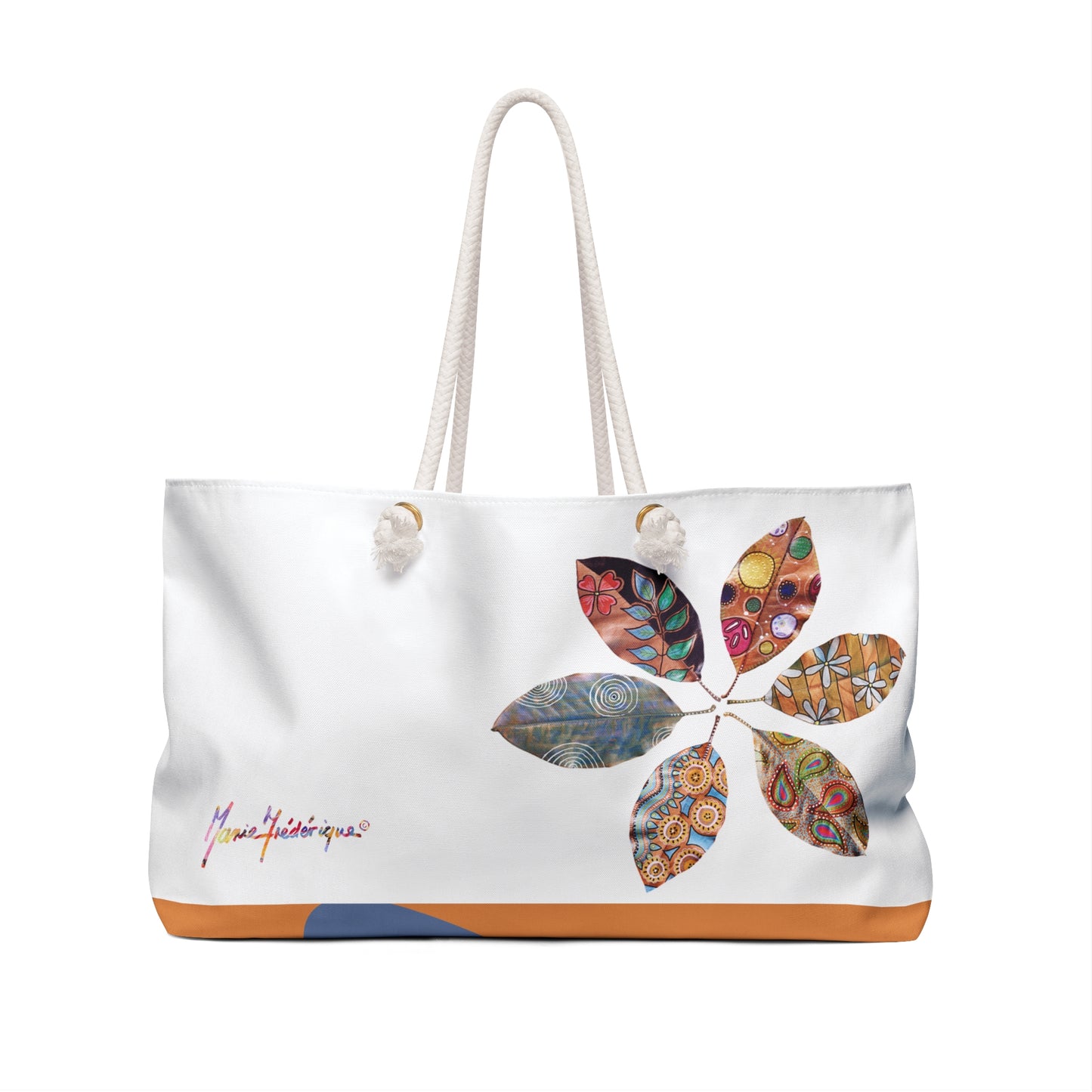 Leaves painted in a wheel, Weekender Bag by Artist Marie Frederique