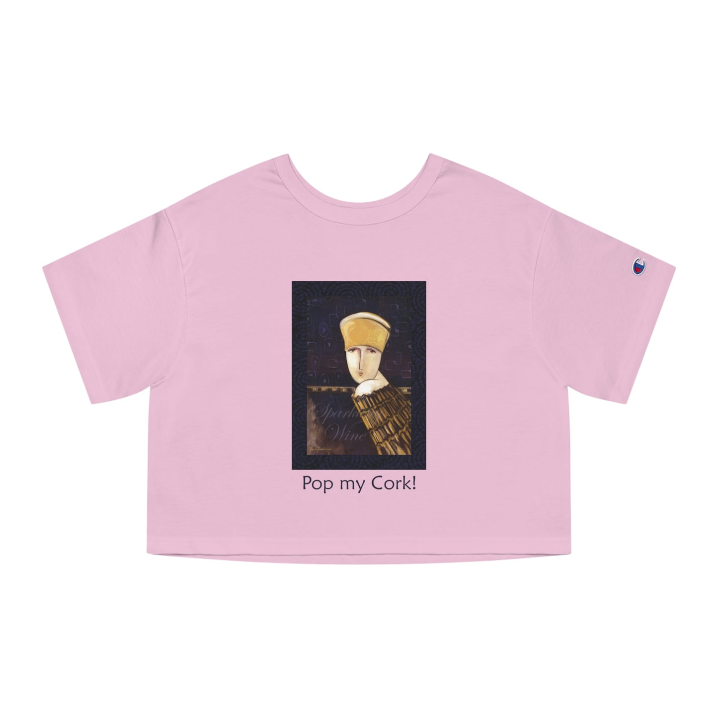 Celebration, Pop my Cork! - Champion Women's Heritage Cropped T-Shirt by artist Marie Frederique