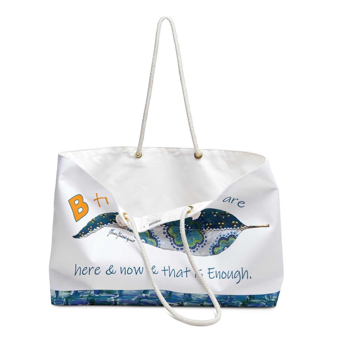 Weekender Bag, Happy Attitude Travel Carry-On by artist Marie Frederique