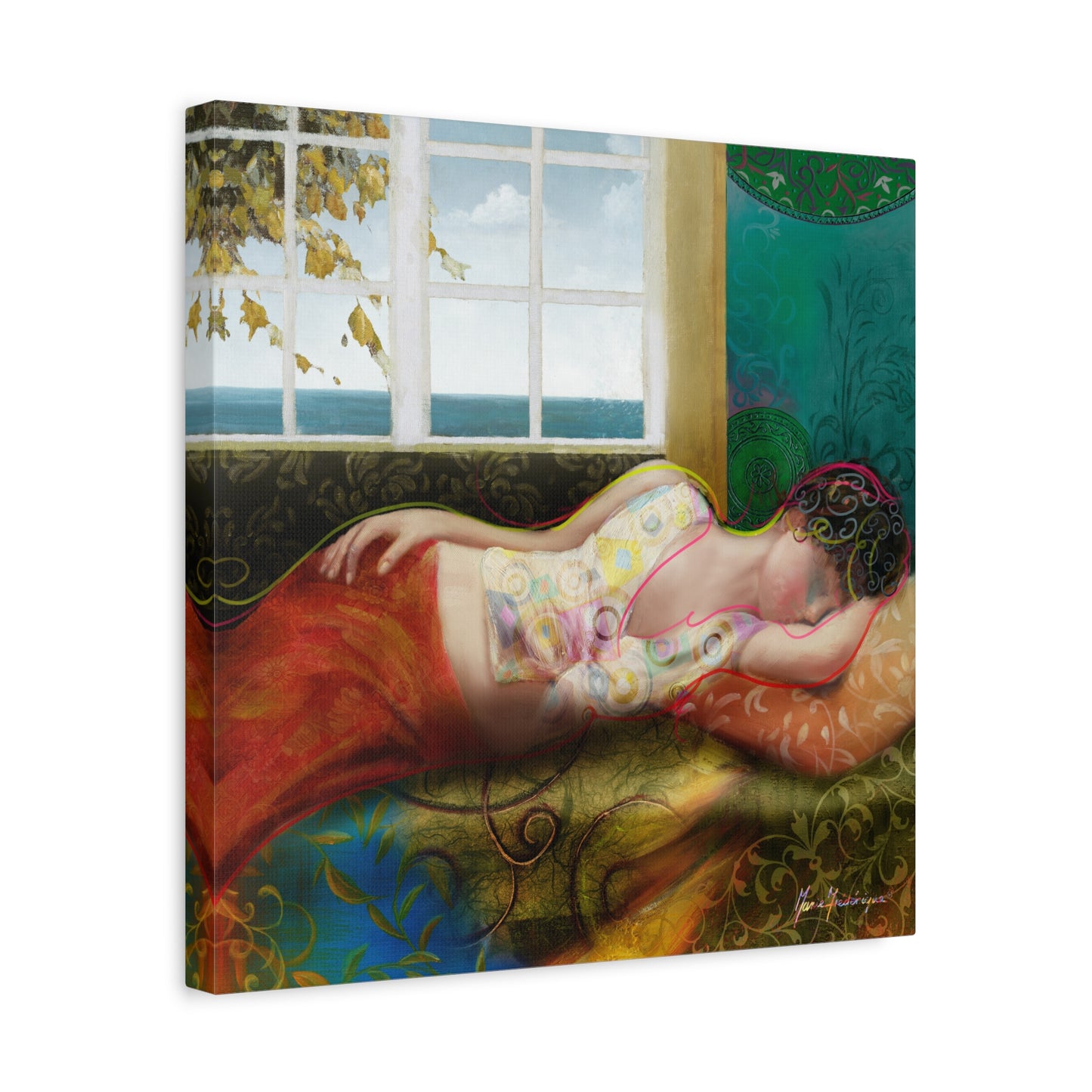 Afternoon nap - Relaxing Art Canvas Print by artist Marie Frederique