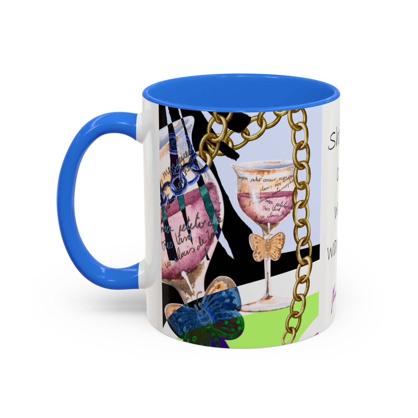 Should've come with a warning! - Haute Couture Colorful Mug by Artist Marie Frederique