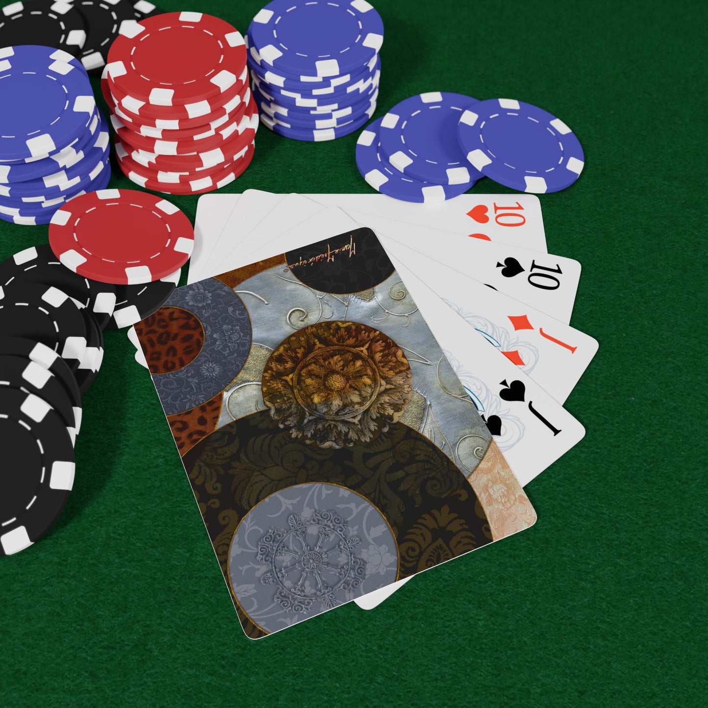 Circles, Elegant Bridge/Poker Playing Cards with Intricate Designs - Perfect for Game Nights & Collectors by artist Marie Frederique
