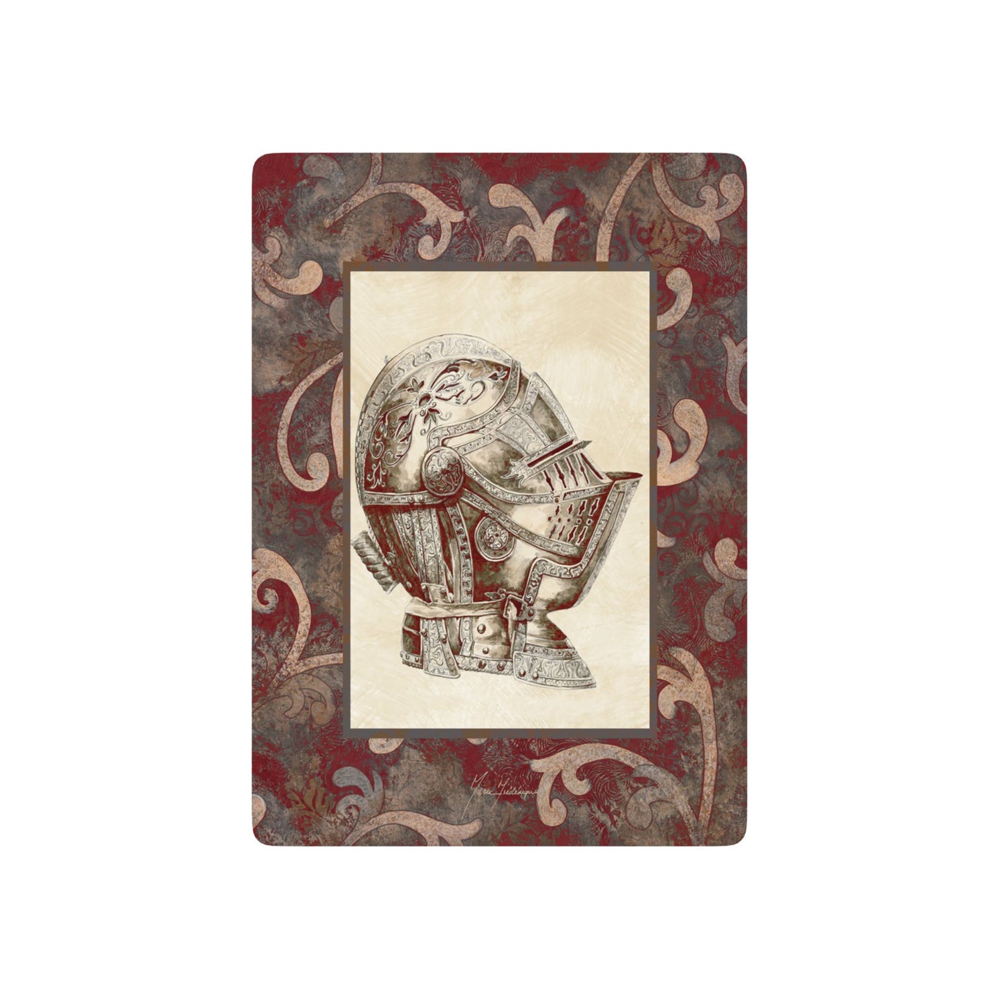Antique Knights armor & Heraldry enthusiasts Bridge/Poker Playing Cards by artist Marie Frederique