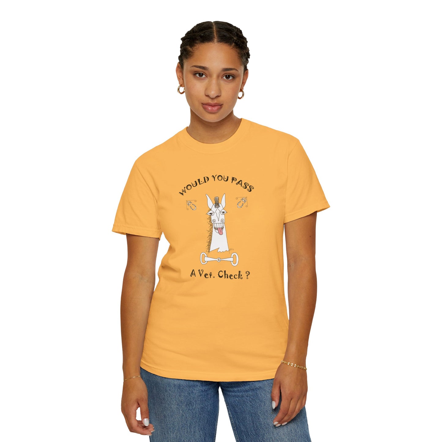 Funny Horse Vet Check T-Shirt by artist Marie Frederique