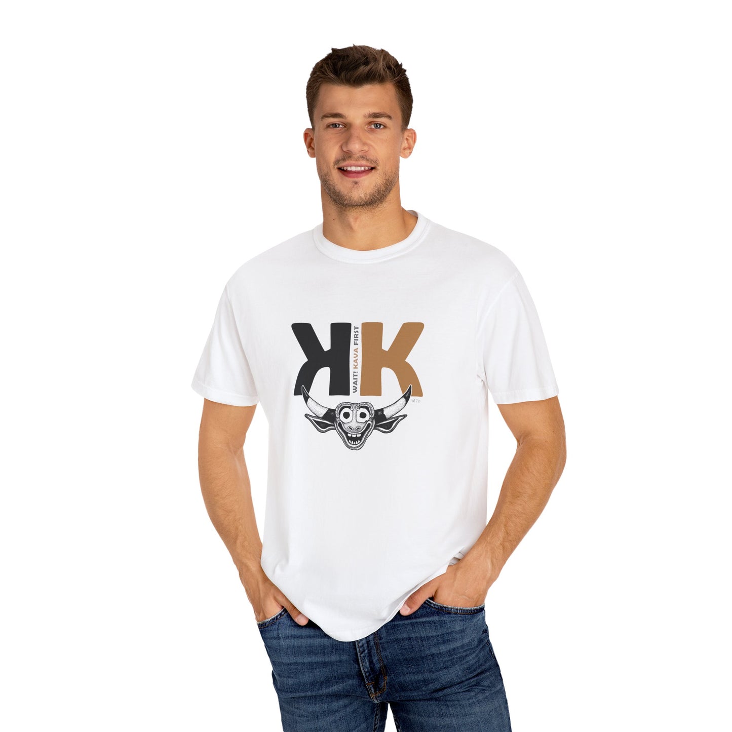 Kava Graphic Unisex T-Shirt with Skull Design by artist Marie Frederique