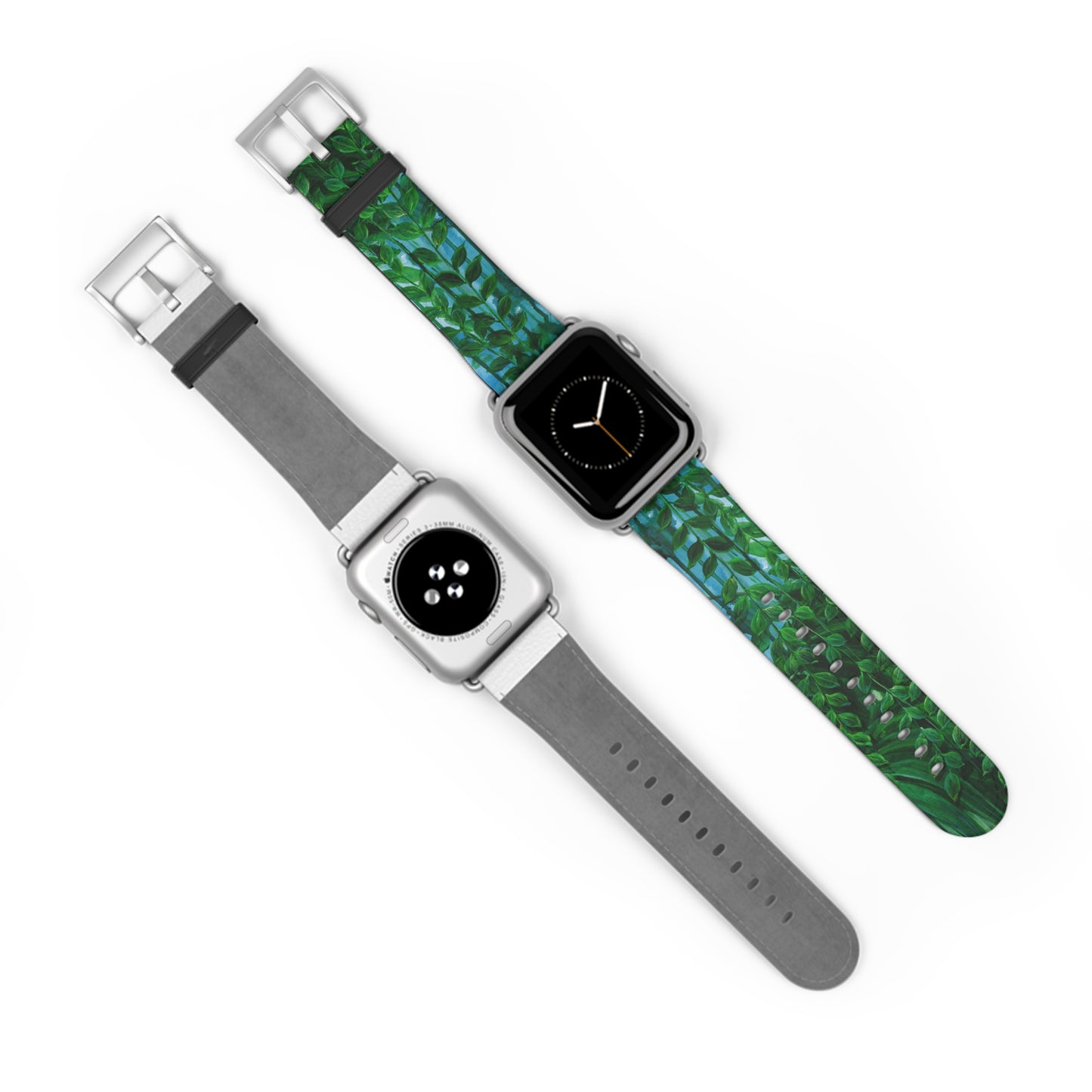 Blue Planet Series, Jungle leaves faux leather Watch Band by artist Marie Frederique