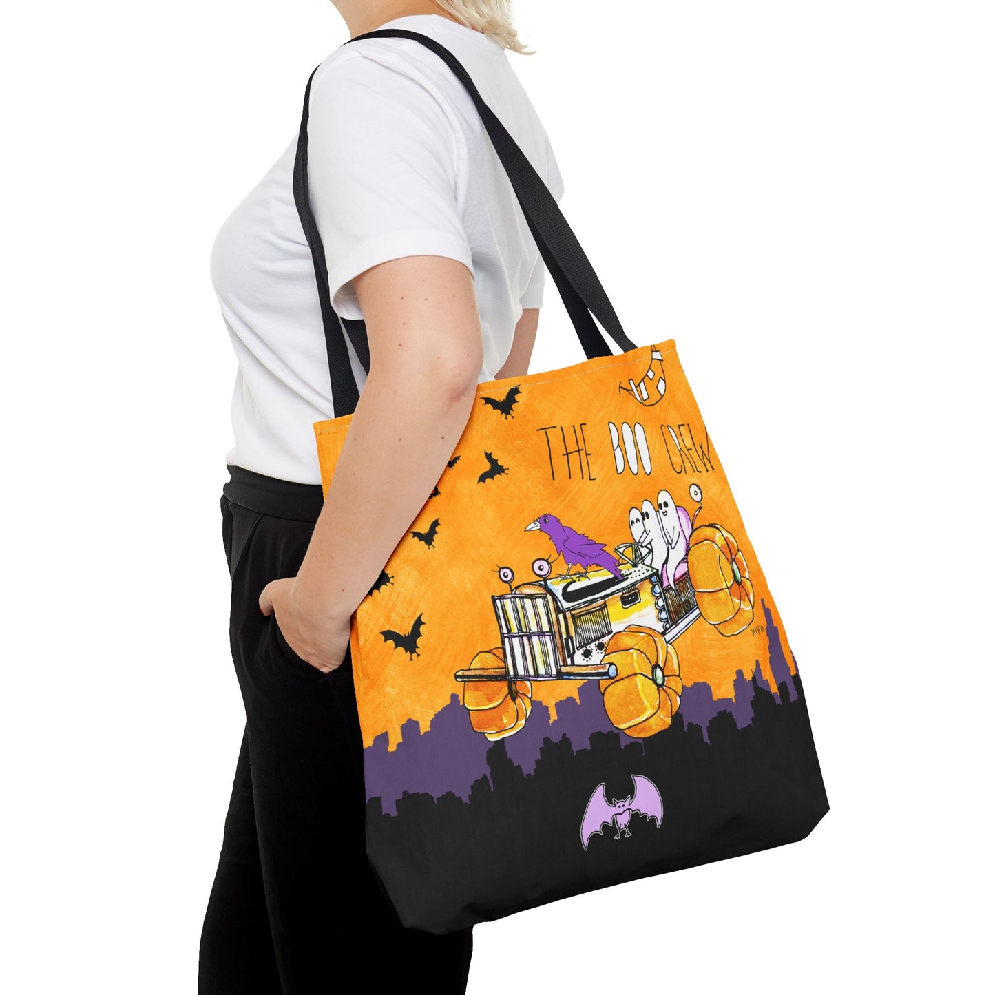 Halloween Tractor Boo Crew, Tote Bag by artist Marie Frederique