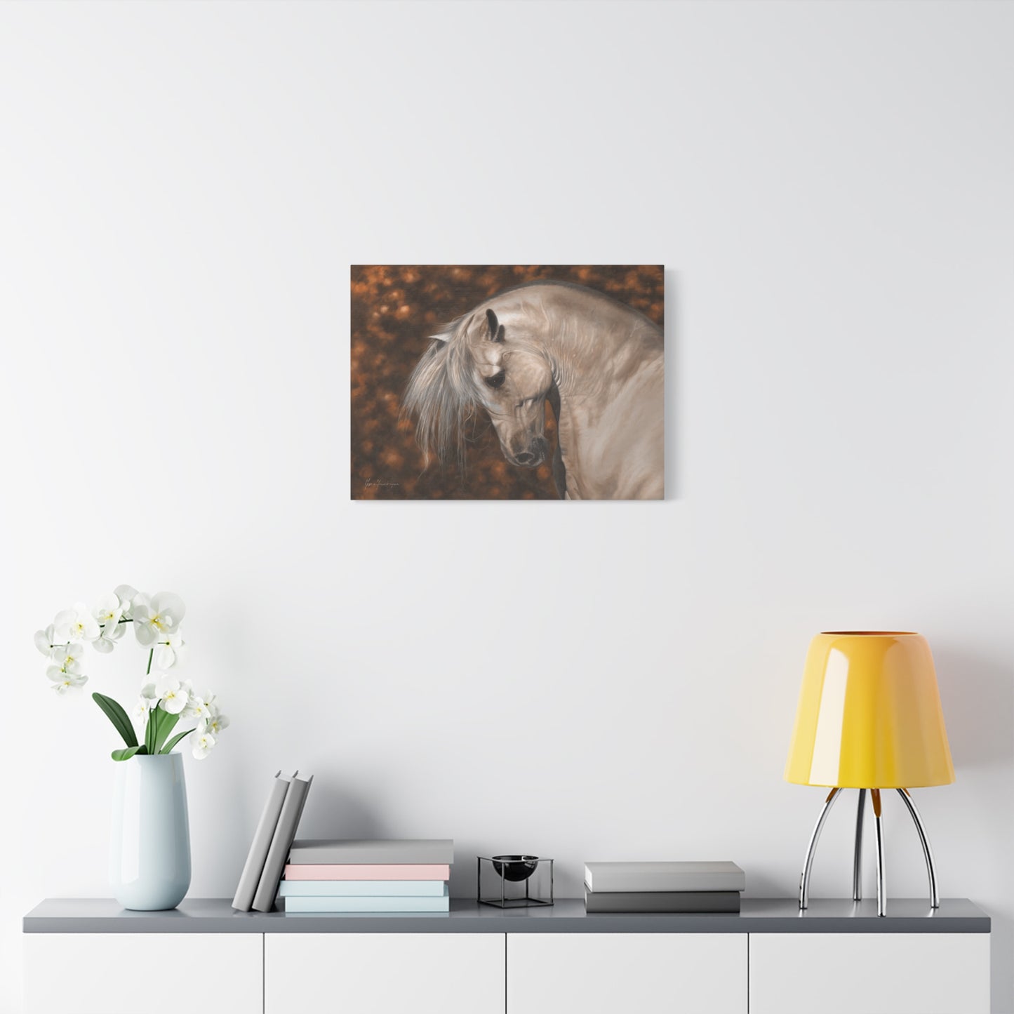 Elegant Horse Portrait Canvas Wall Art by artist Marie Frederique