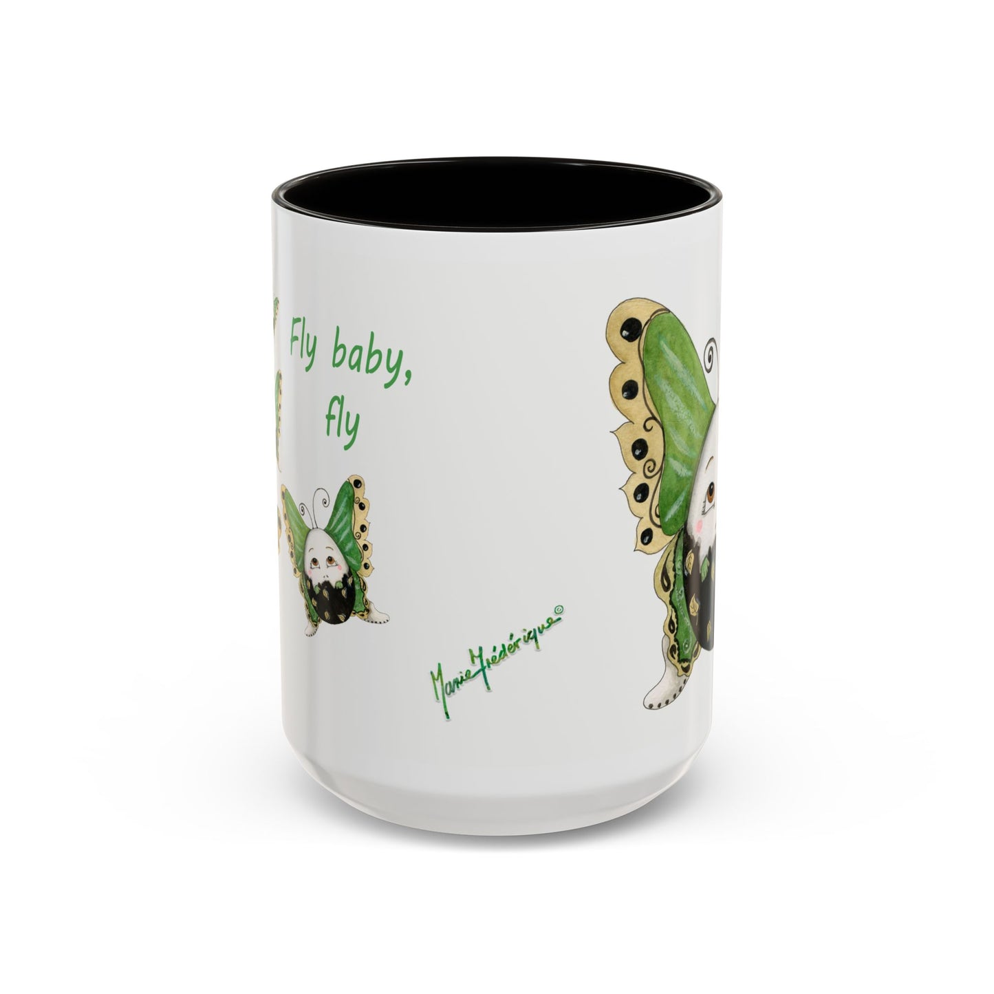 Whimsical Egg Butterfly 2 "Fly, baby fly", Colorful Mug by Artist Marie Frederique