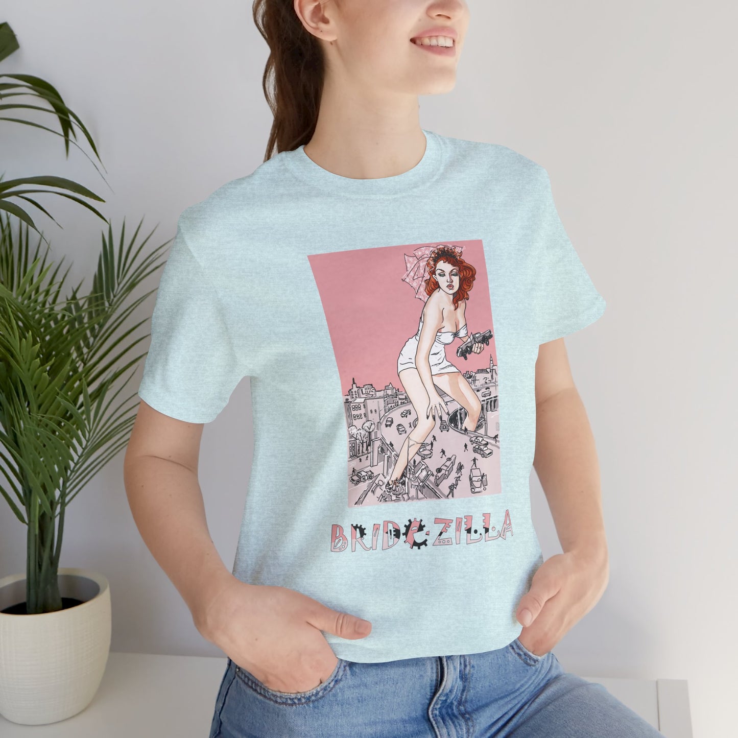 Bridezilla Retro Short Sleeve Tee by artist Marie Frederique