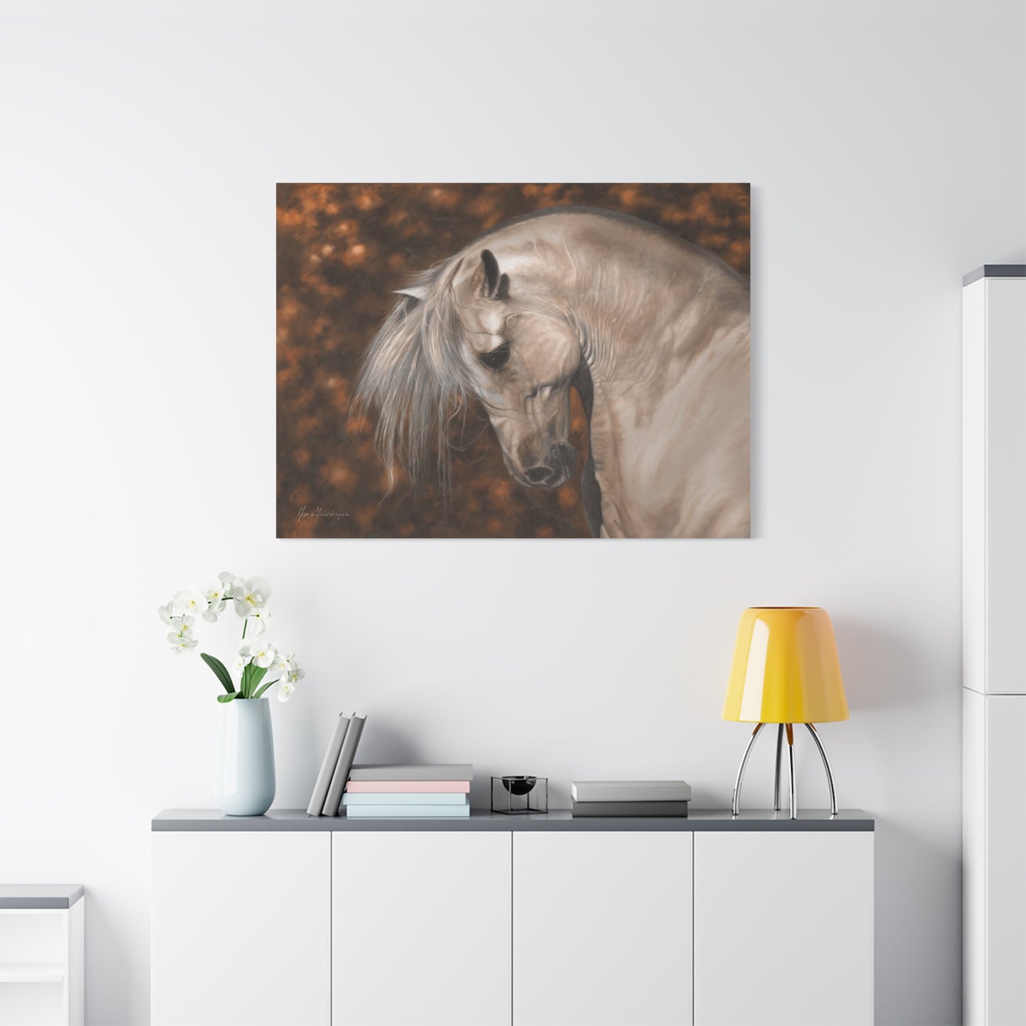 Elegant Horse Portrait Canvas Wall Art by artist Marie Frederique