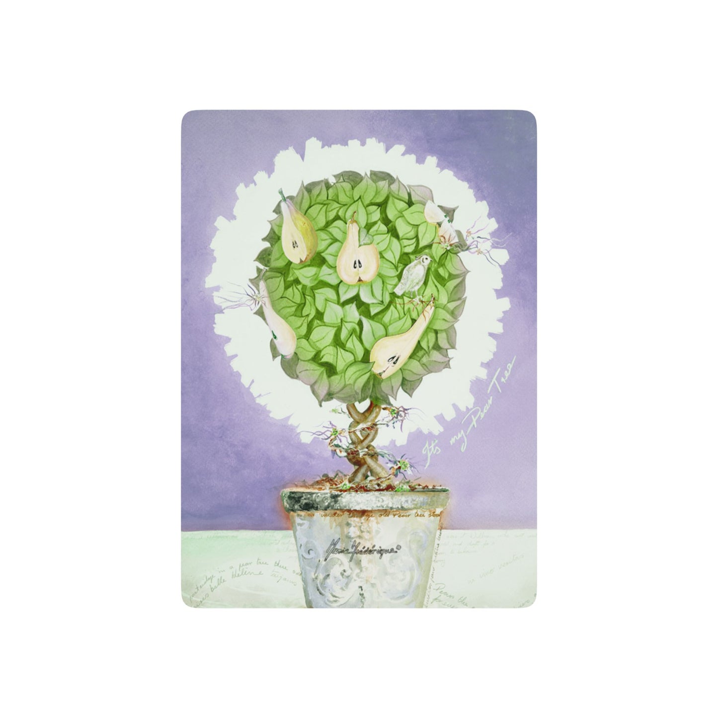 Pear Tree, Elegant Bridge/Poker Playing Cards - Perfect for Game Night and Gifts by artist Marie Frederique