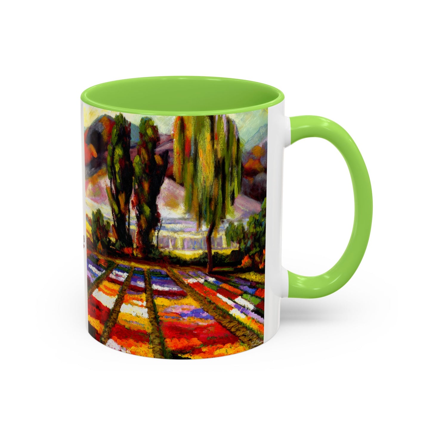 Flower Field "Let me be weird in peace" quote - Colorful Mug by Artist Marie Frederique