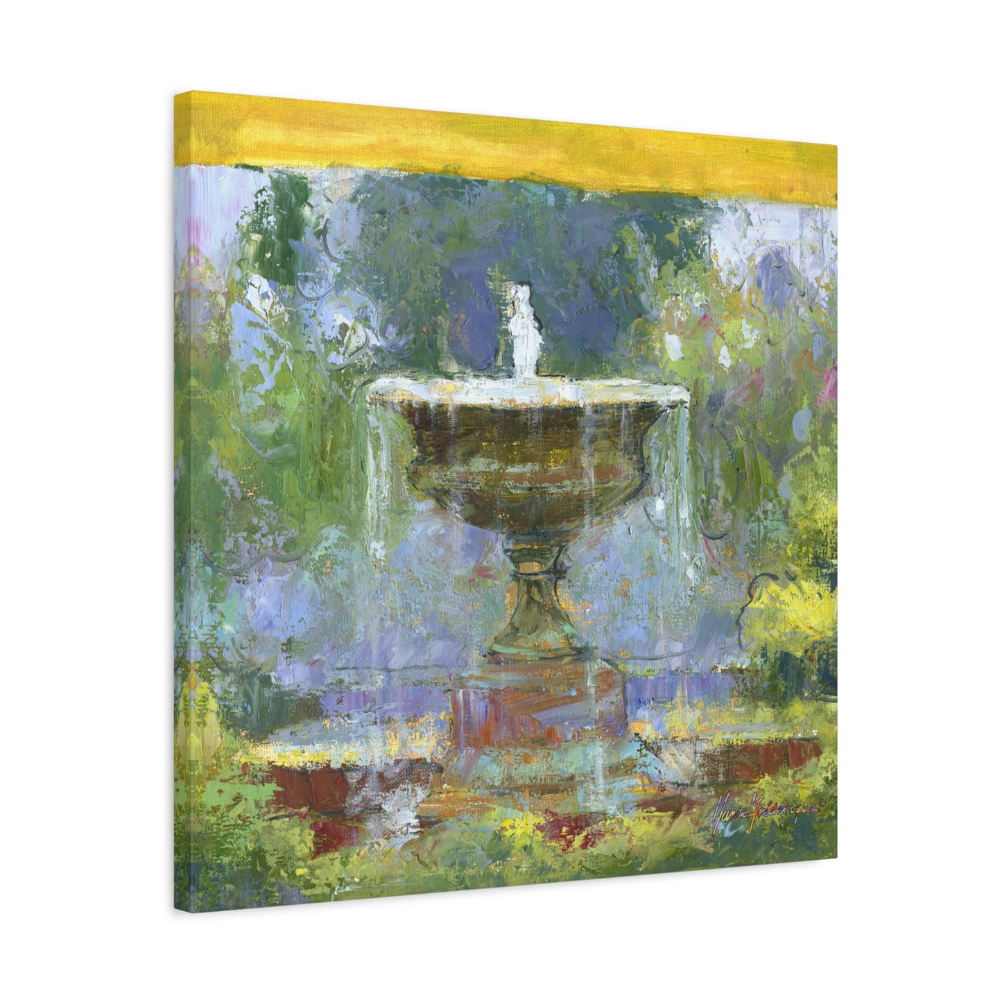 Fountain in the Garden II, Canvas Wall Art by artist Marie Frederique