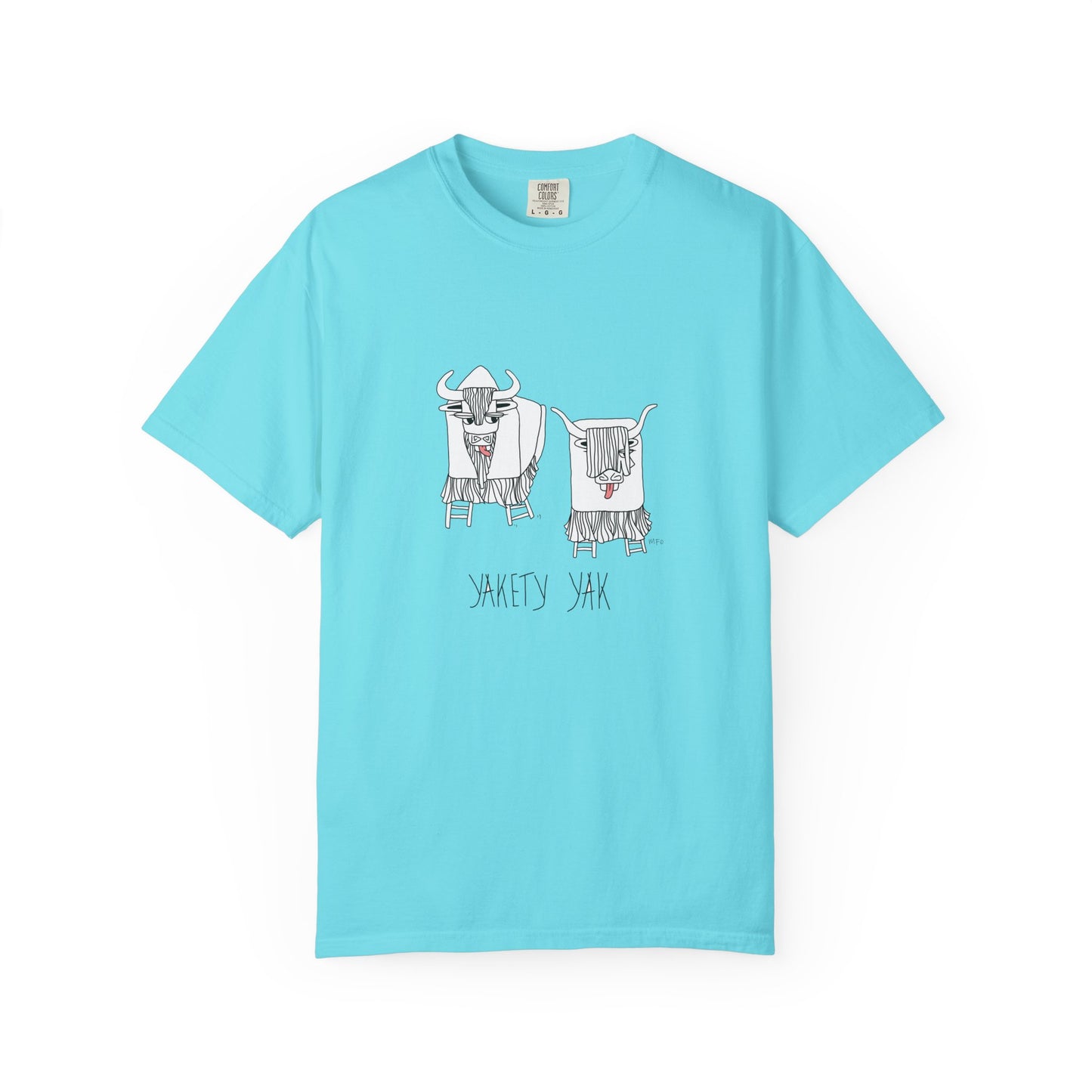 Whimsical Yak Art T-shirt by artist Marie Frederique Fun Graphic Tee, Unique Gift Idea, Animal Lover Shirt, Casual Wear, Farmhouse Style