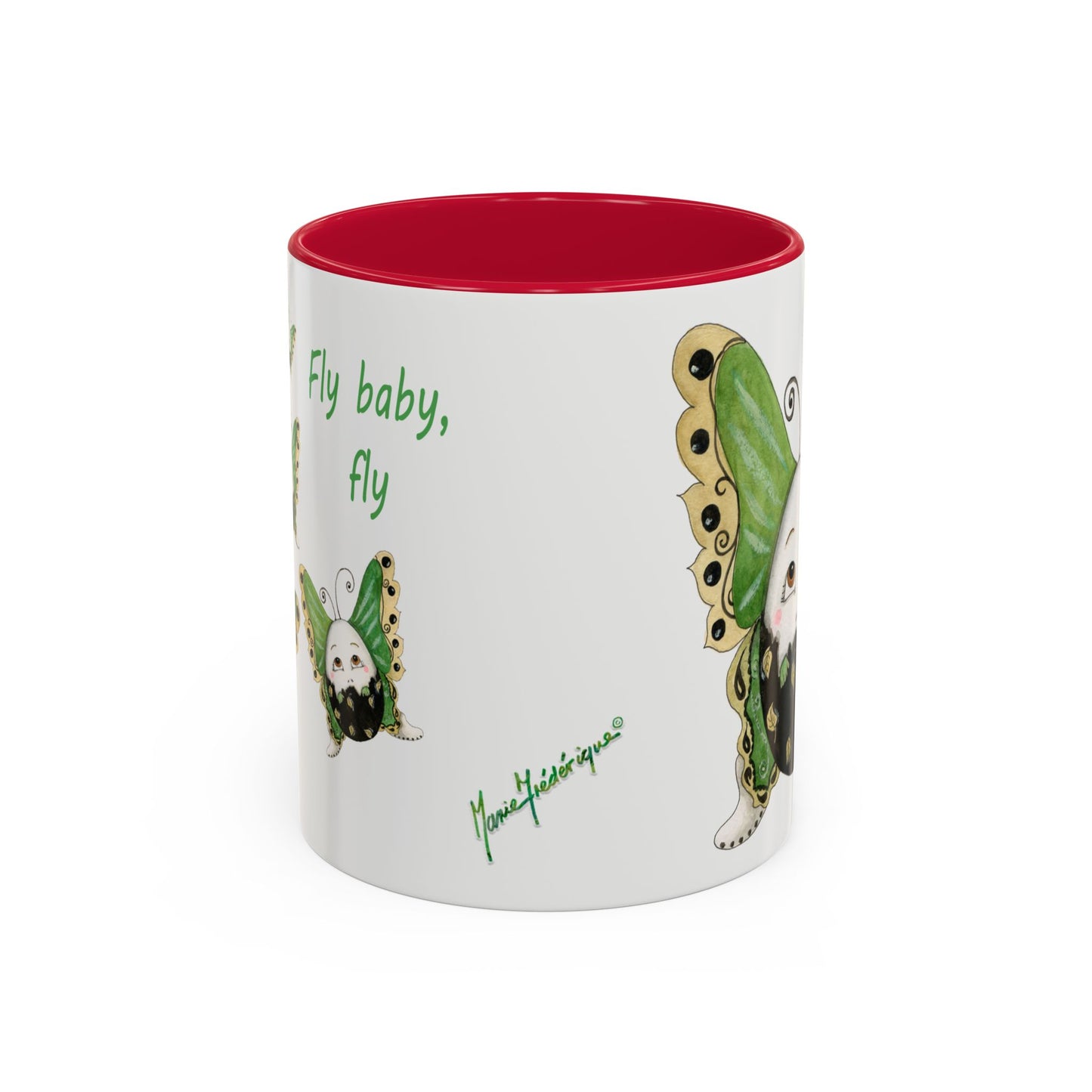 Whimsical Egg Butterfly 2 "Fly, baby fly", Colorful Mug by Artist Marie Frederique