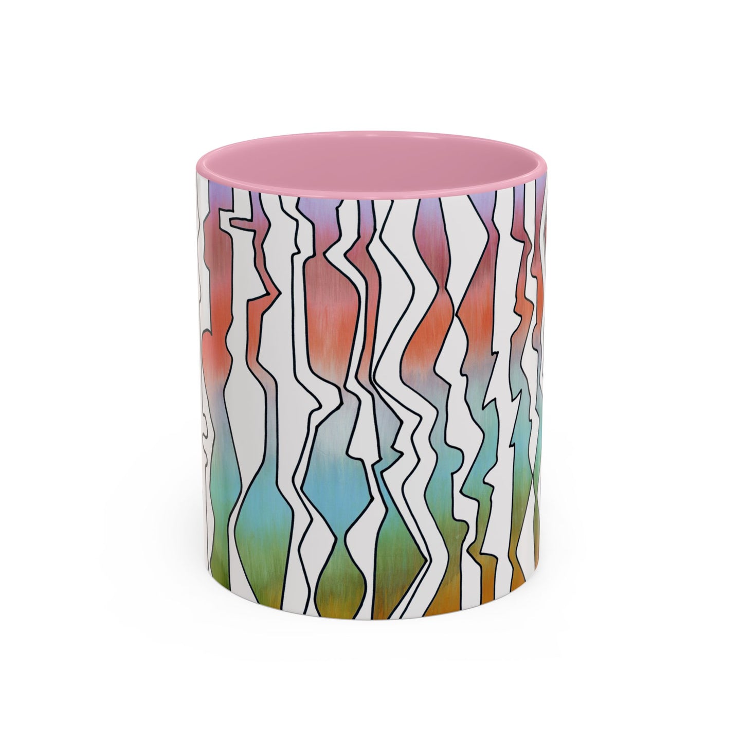 Abstract Art print in pastel colors, "Line Dancing" mug by Artist Marie Frederique