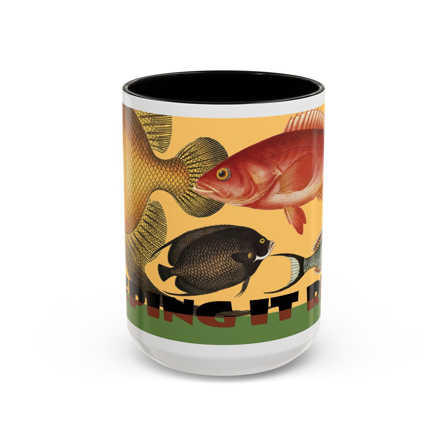 Keeping it Reel, Fish-Themed Mug by artist Marie Frederique