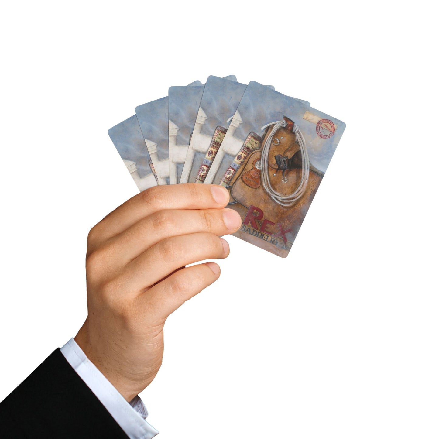 Cowboy Poker Playing Cards - Classic Card Deck for Game Night by artist Marie Frederique