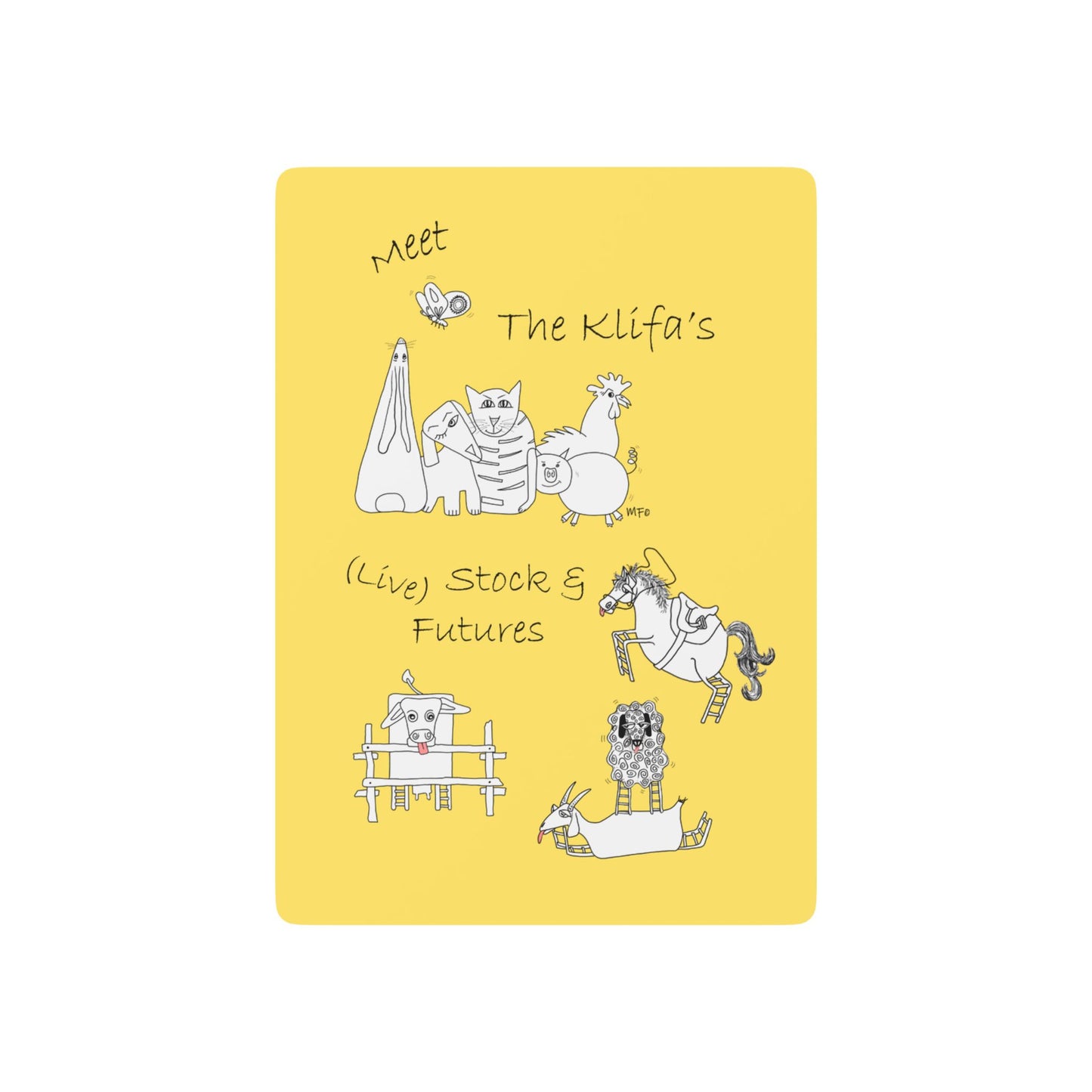 Klifa yellow, Custom Playing Cards - Fun & Unique Card Game Set by artist Marie Frederique