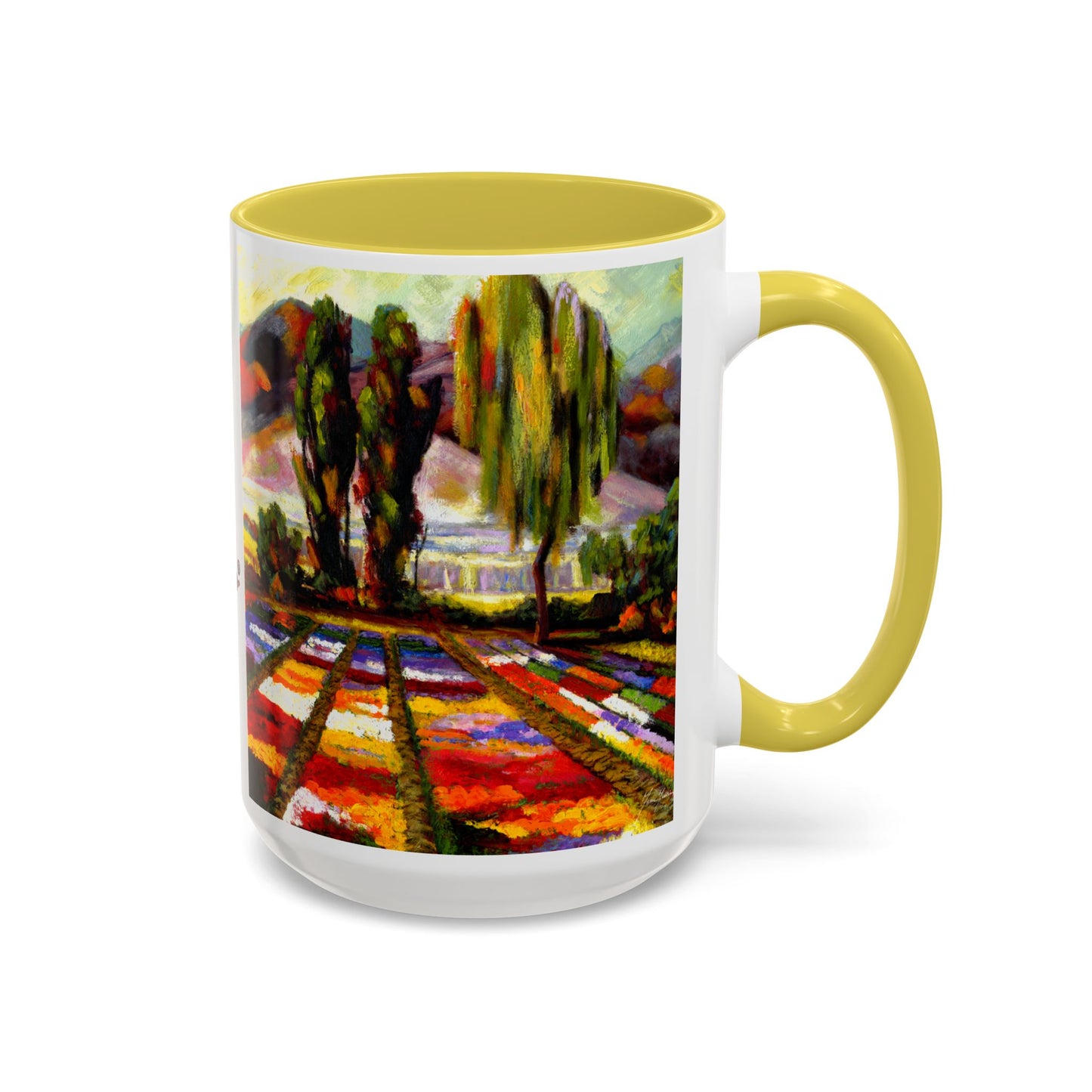 Flower Field "Let me be weird in peace" quote - Colorful Mug by Artist Marie Frederique