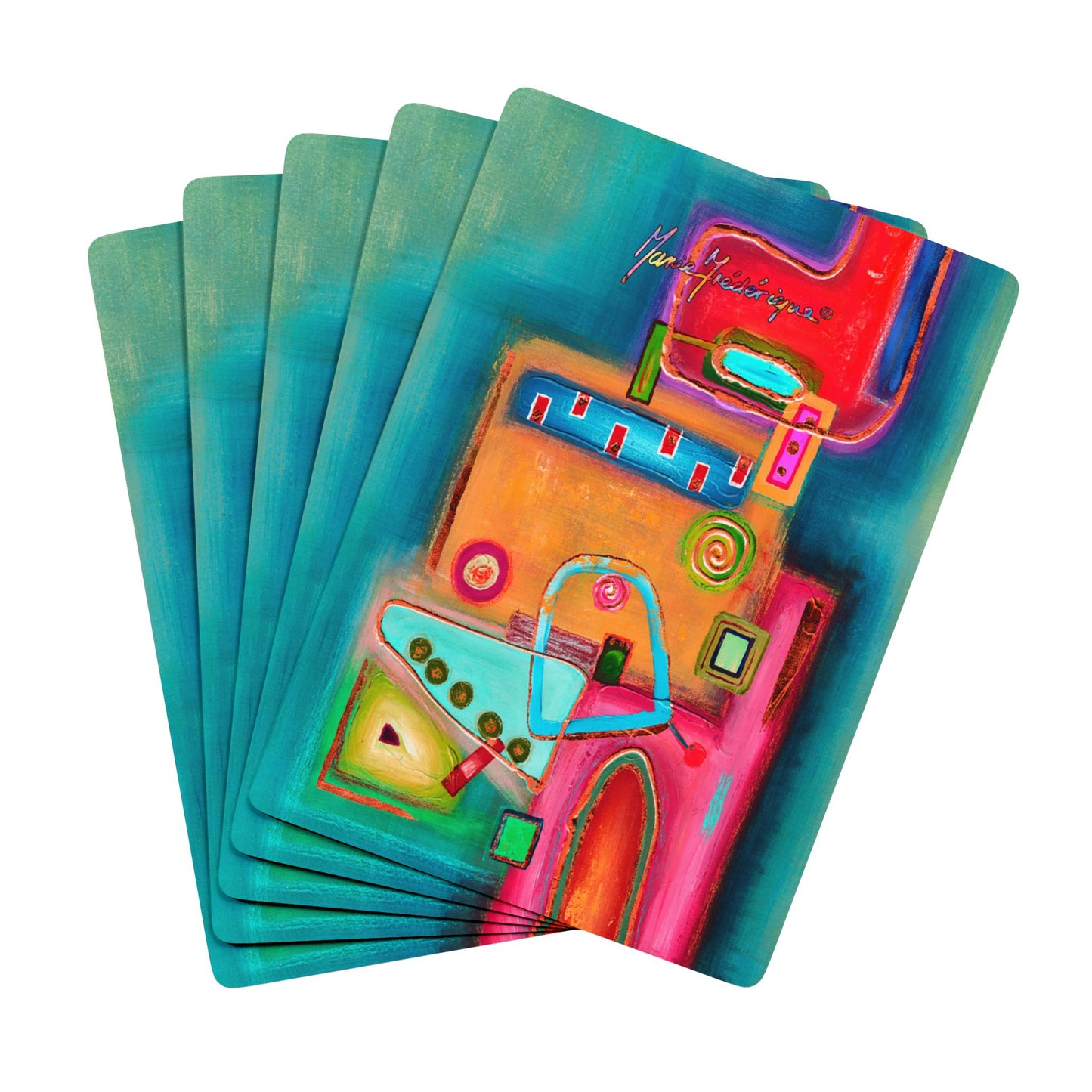 Abstract Train, Bold Artistic Bridge/Poker Playing Cards Set by artist Marie Frederique
