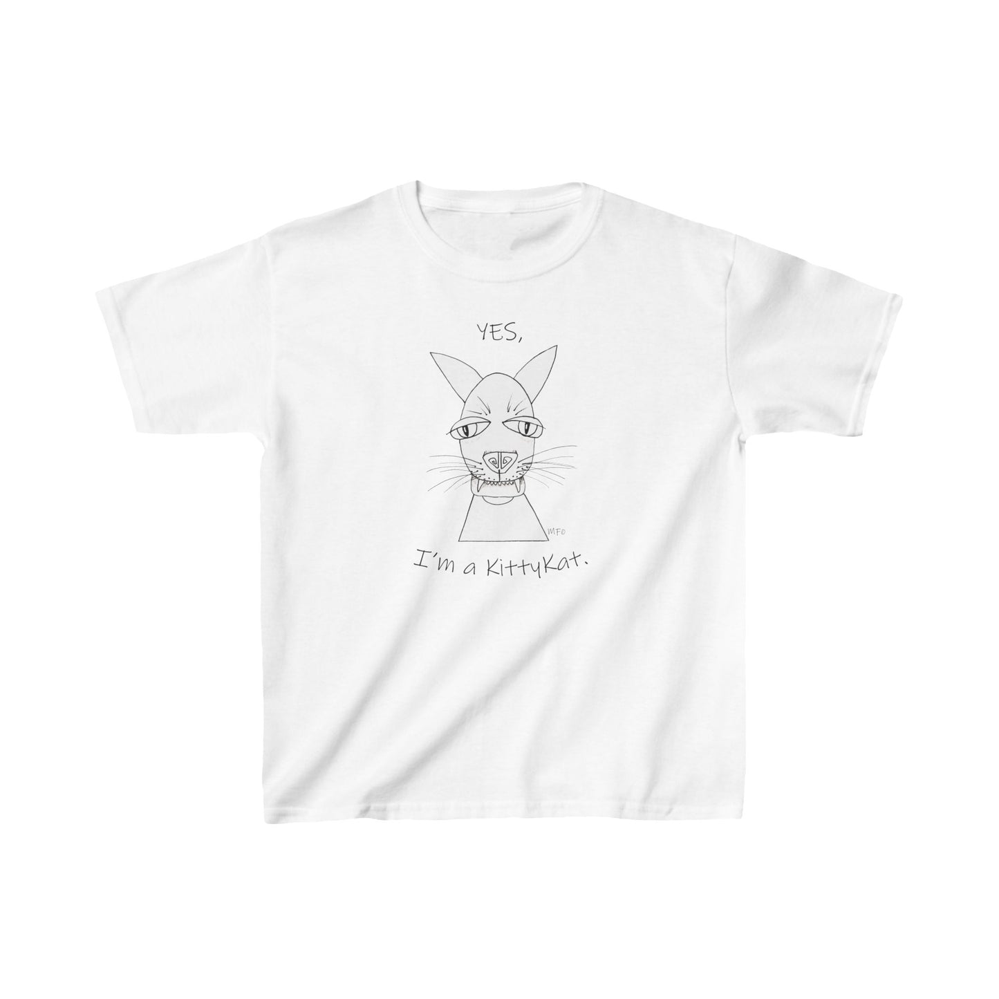 Cat lovers "YES, I'm a KittyKat" - Kids Heavy Cotton™ Tee by artist Marie Frederique