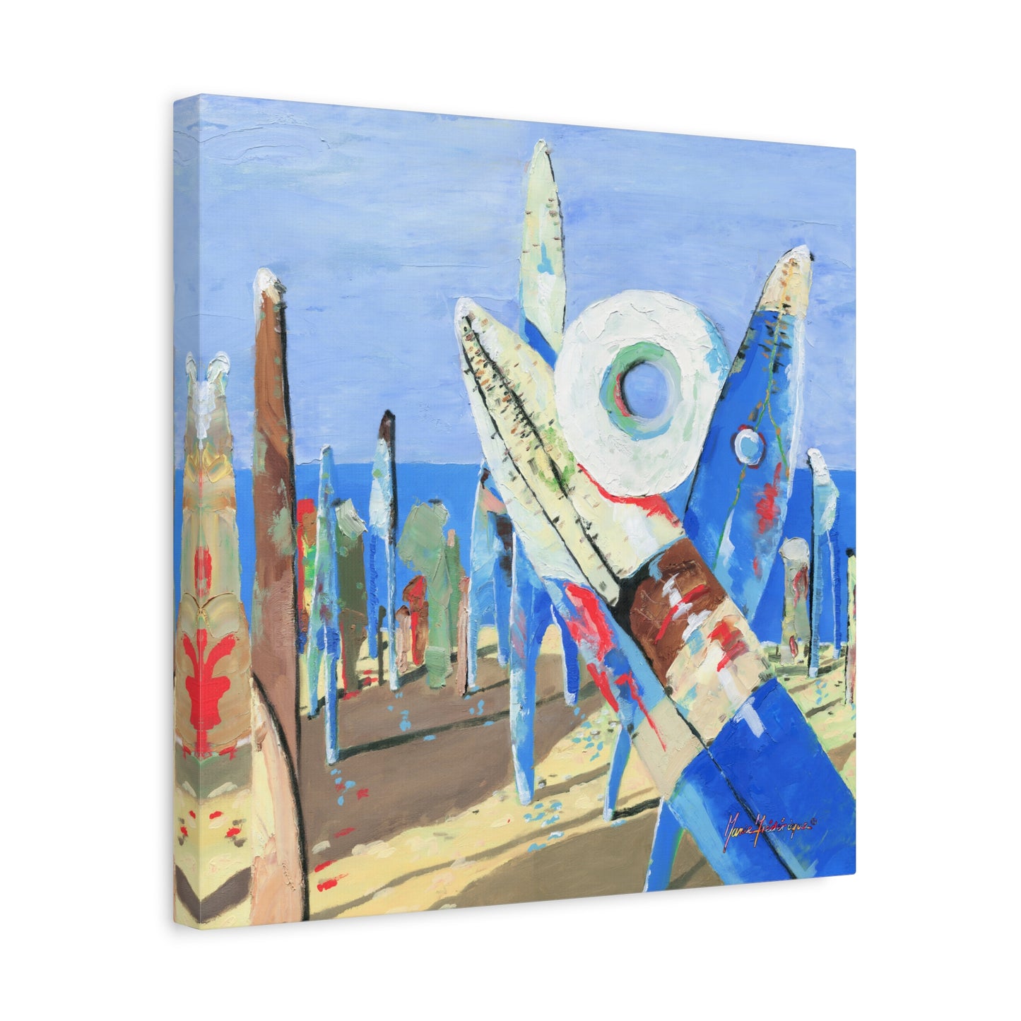 Beach Party 1, Abstract Canvas Wall Art, by artist Marie Frederique