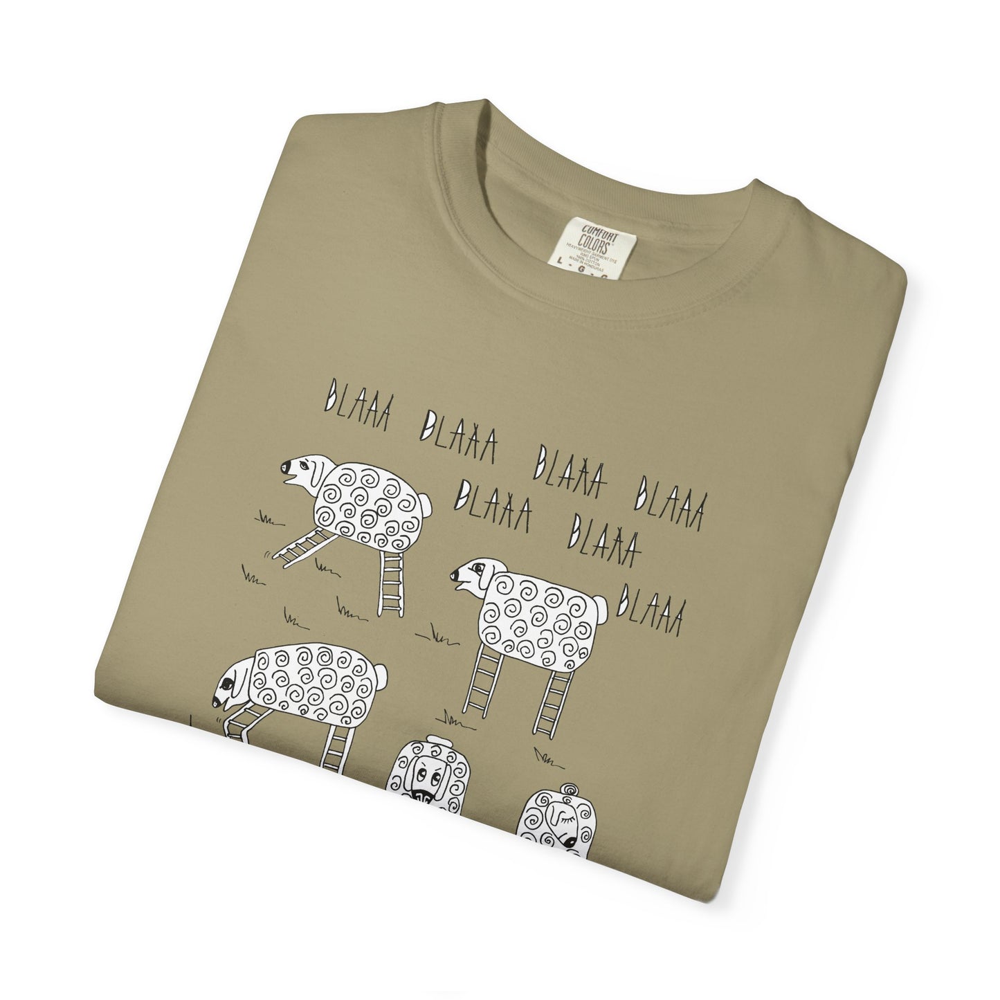 Blaaa Blaaa, Fun Sheep Unisex T-Shirt - Quiet Time Humor by artist Marie Frederique