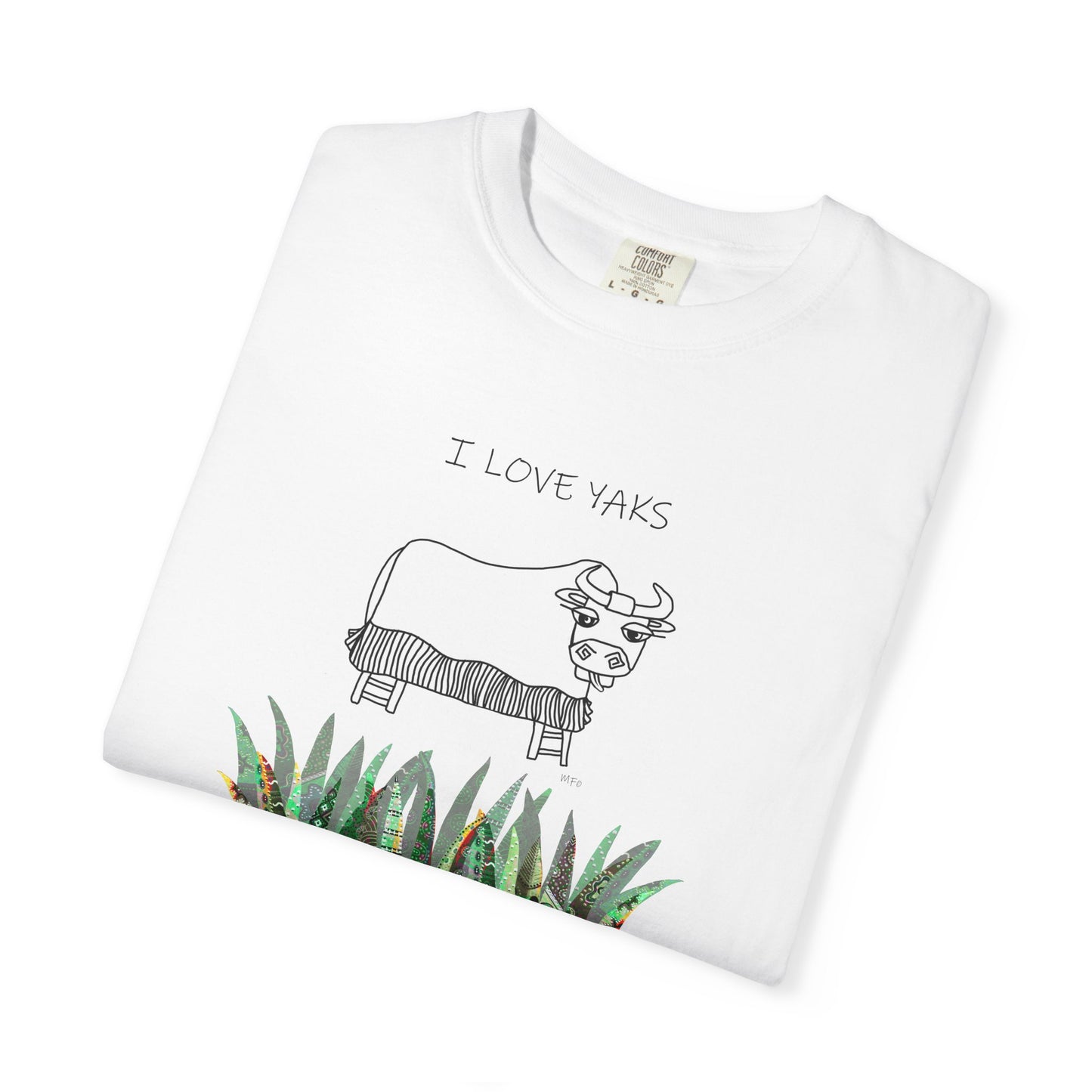 I love Yaks, Unisex Garment-Dyed T-shirt by artist Marie Frederique