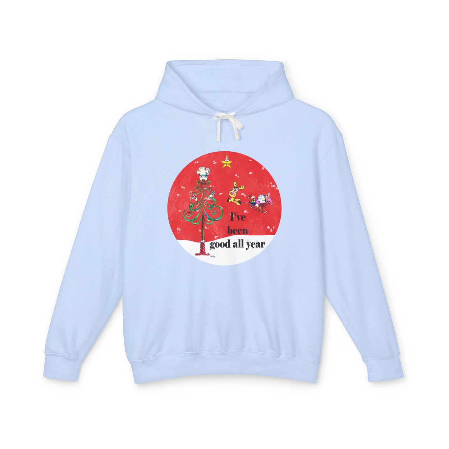 Christmas Tree Santa - Whimsical Hoodie by artist Marie Frederique