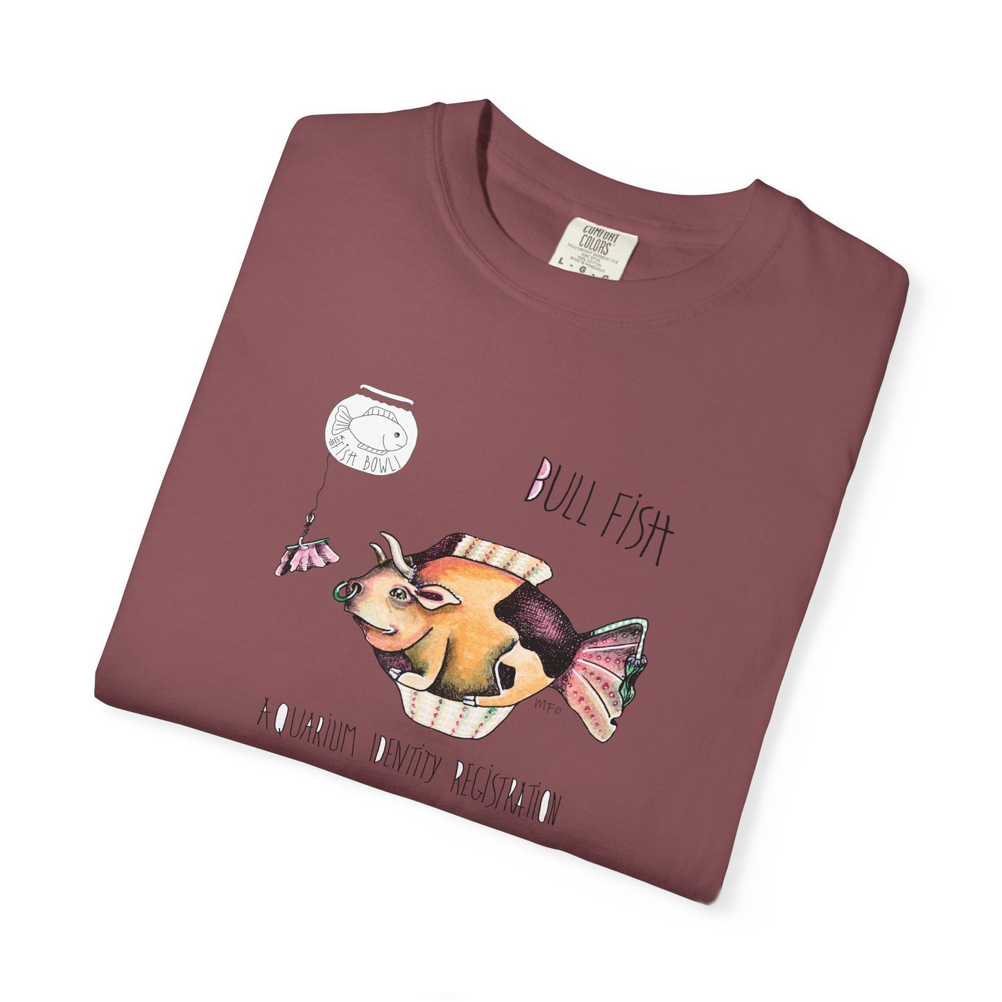 Bull Fish Unisex T-shirt - The Fishbowl Collection by artist Marie Frederique