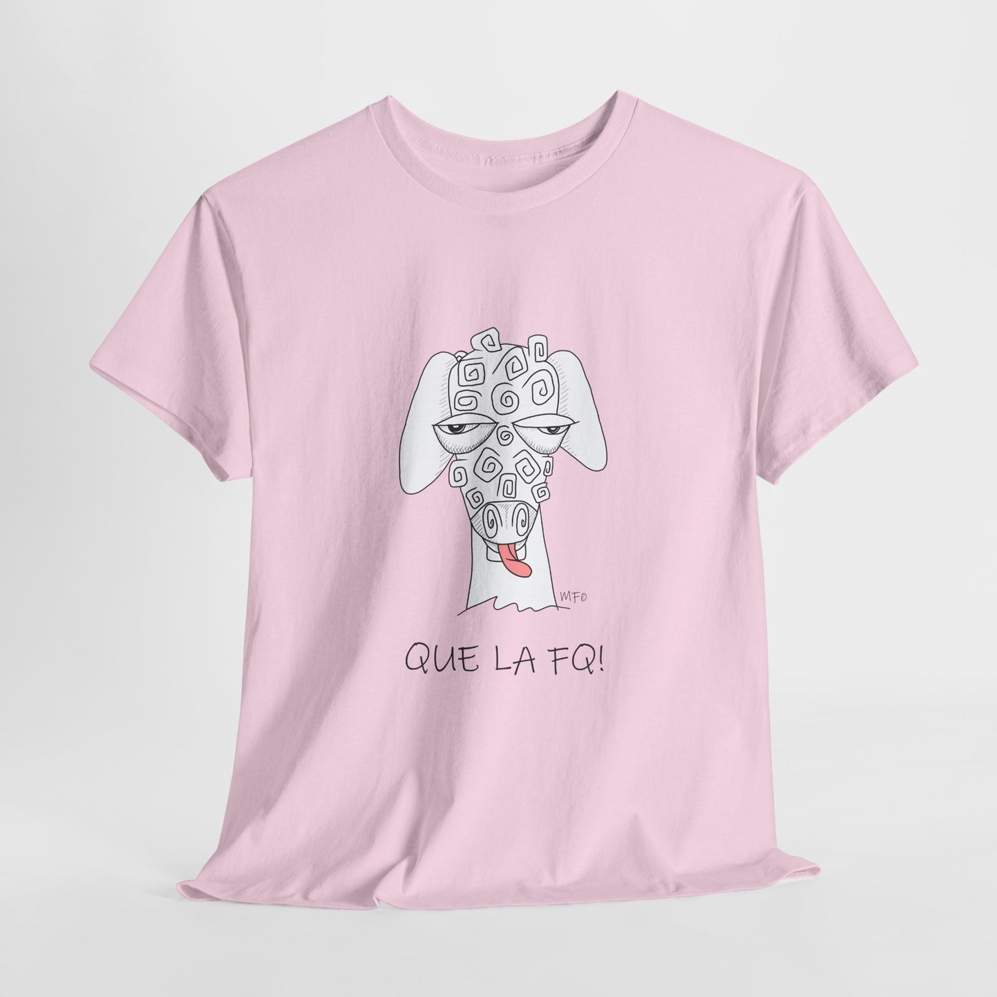 Adult Humor "QUE LA FQ!" Sheep's face - Unisex Heavy Cotton Tee by artist Marie Frederique