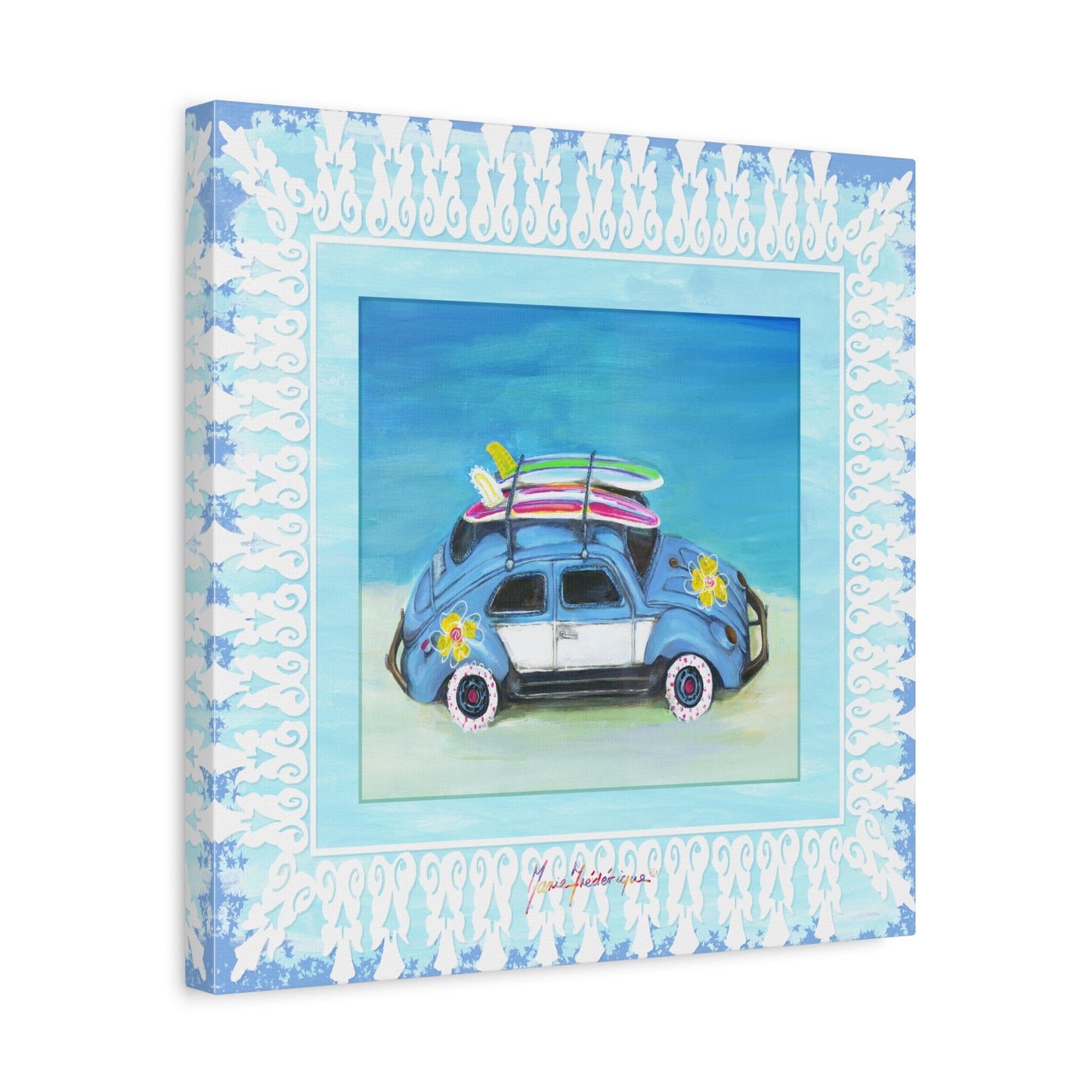 Surfing Buggy Canvas Art for Beach Lovers, by artist Marie Frederique