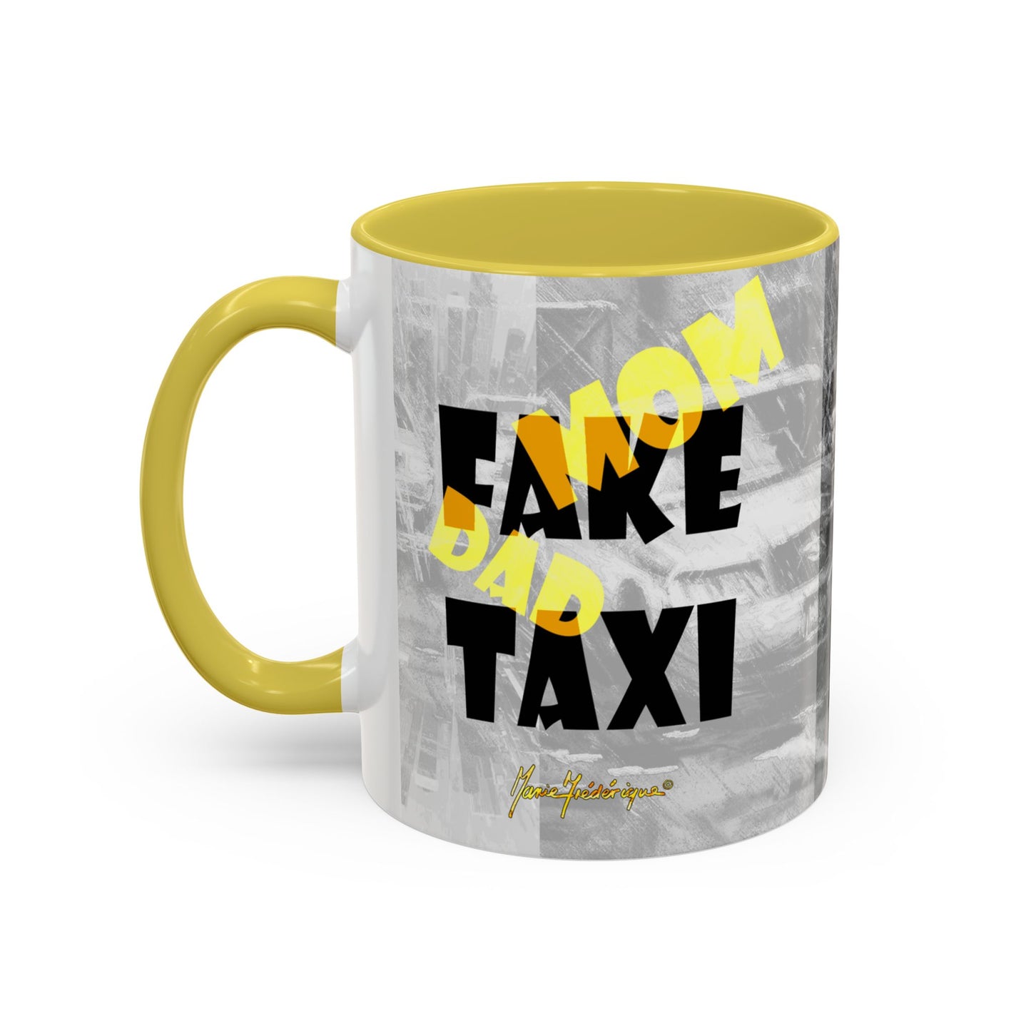 Taxi, Mom, Dad - City Scape Cabs by Artist Marie Frederique