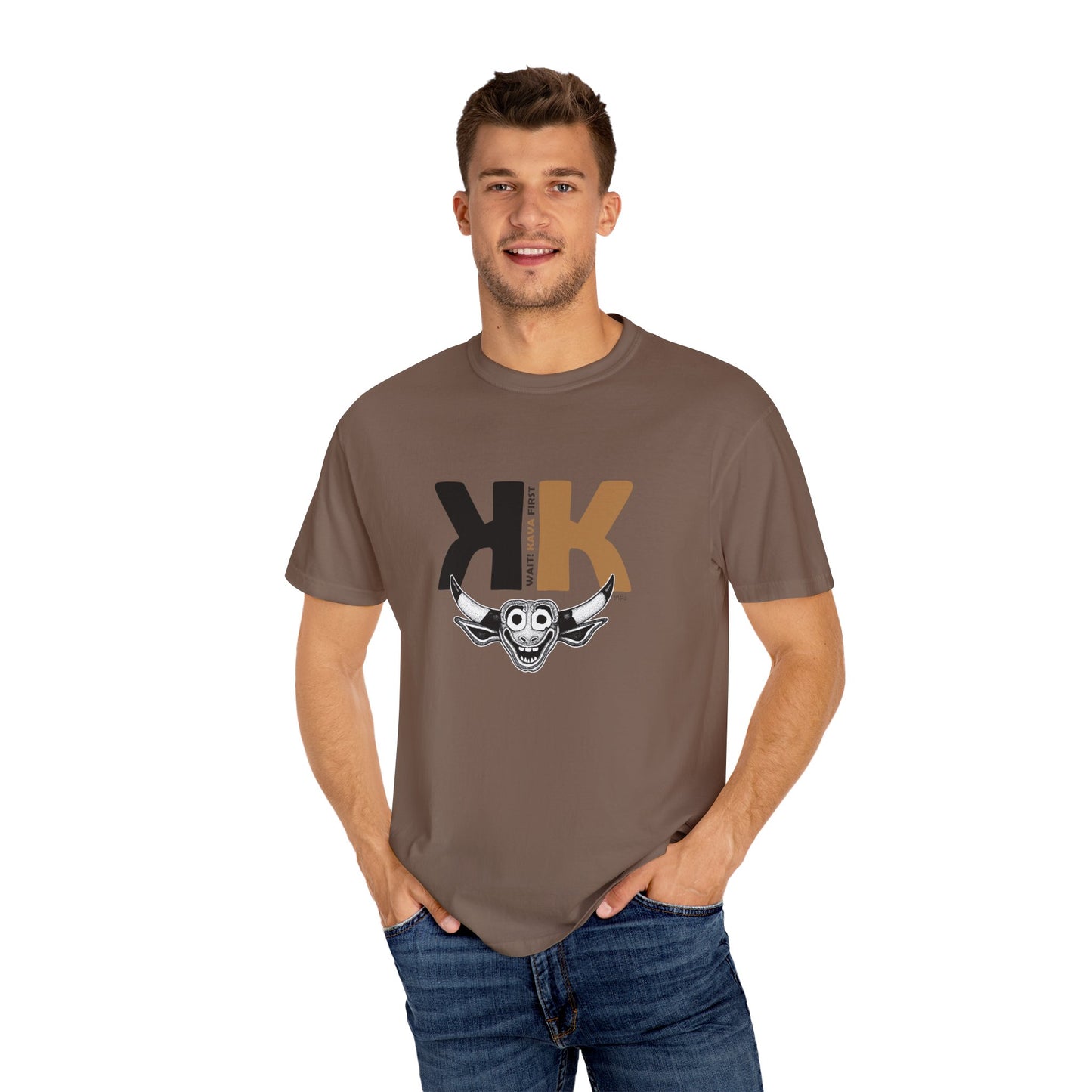 Kava Graphic Unisex T-Shirt with Skull Design by artist Marie Frederique