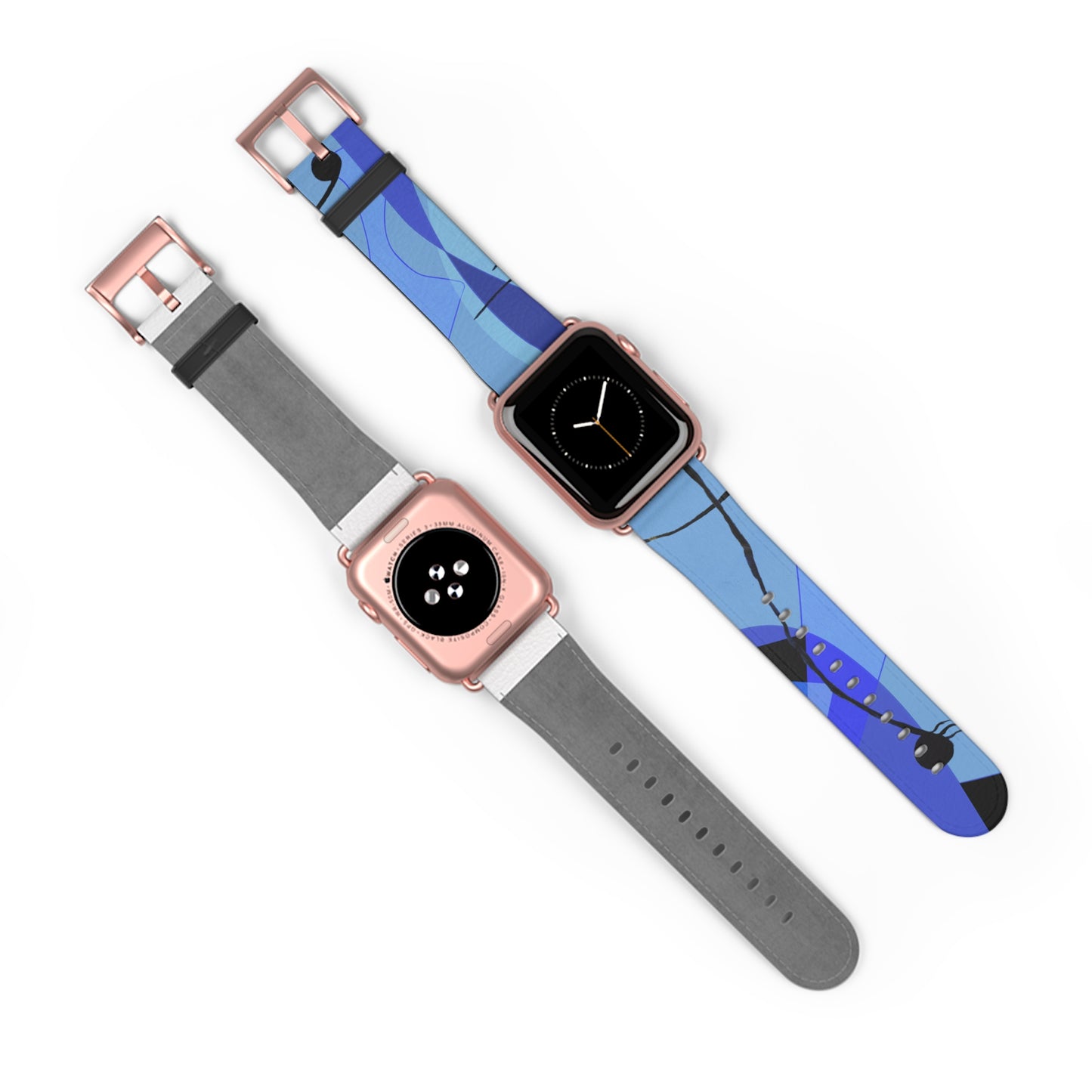 Abstract Series, Fun warm Blue tone faux leather Watch Band by artist Marie Frederique