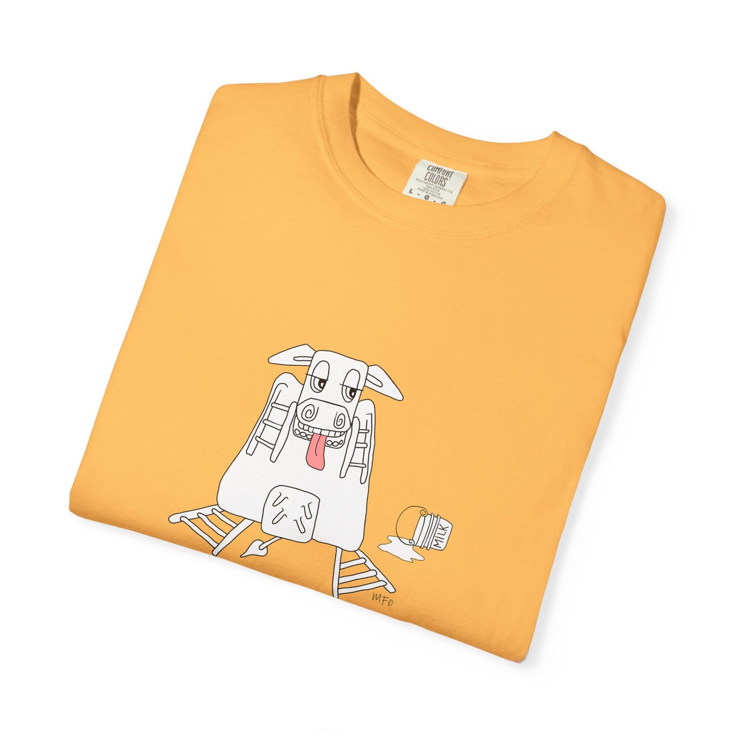 Cow Print T-Shirt - Big Girls Funny Tee by artist Marie Frederique
